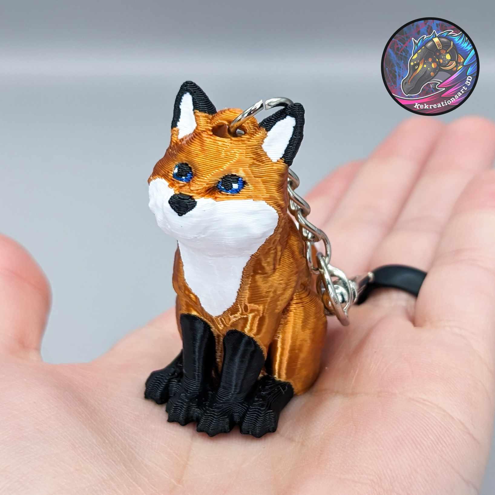 Flexi Kissy Keychains (Dragon + Fox) 3d model