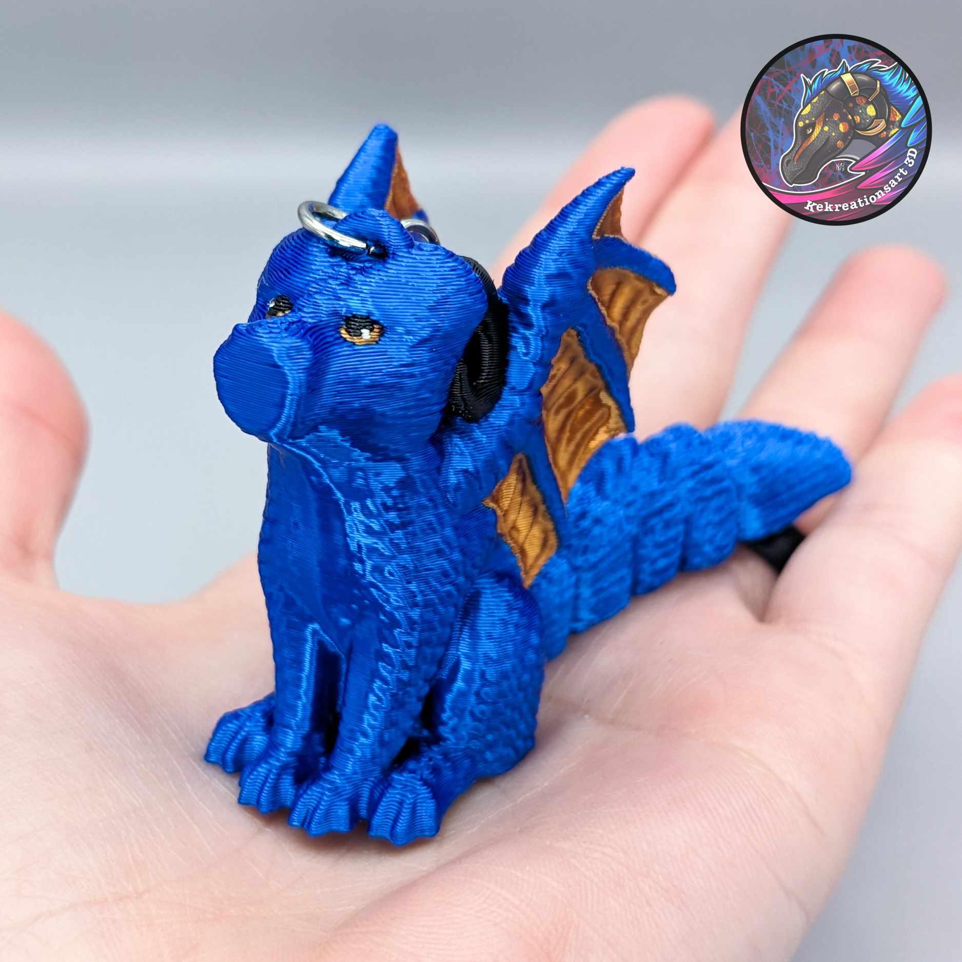 Flexi Kissy Keychains (Dragon + Fox) 3d model