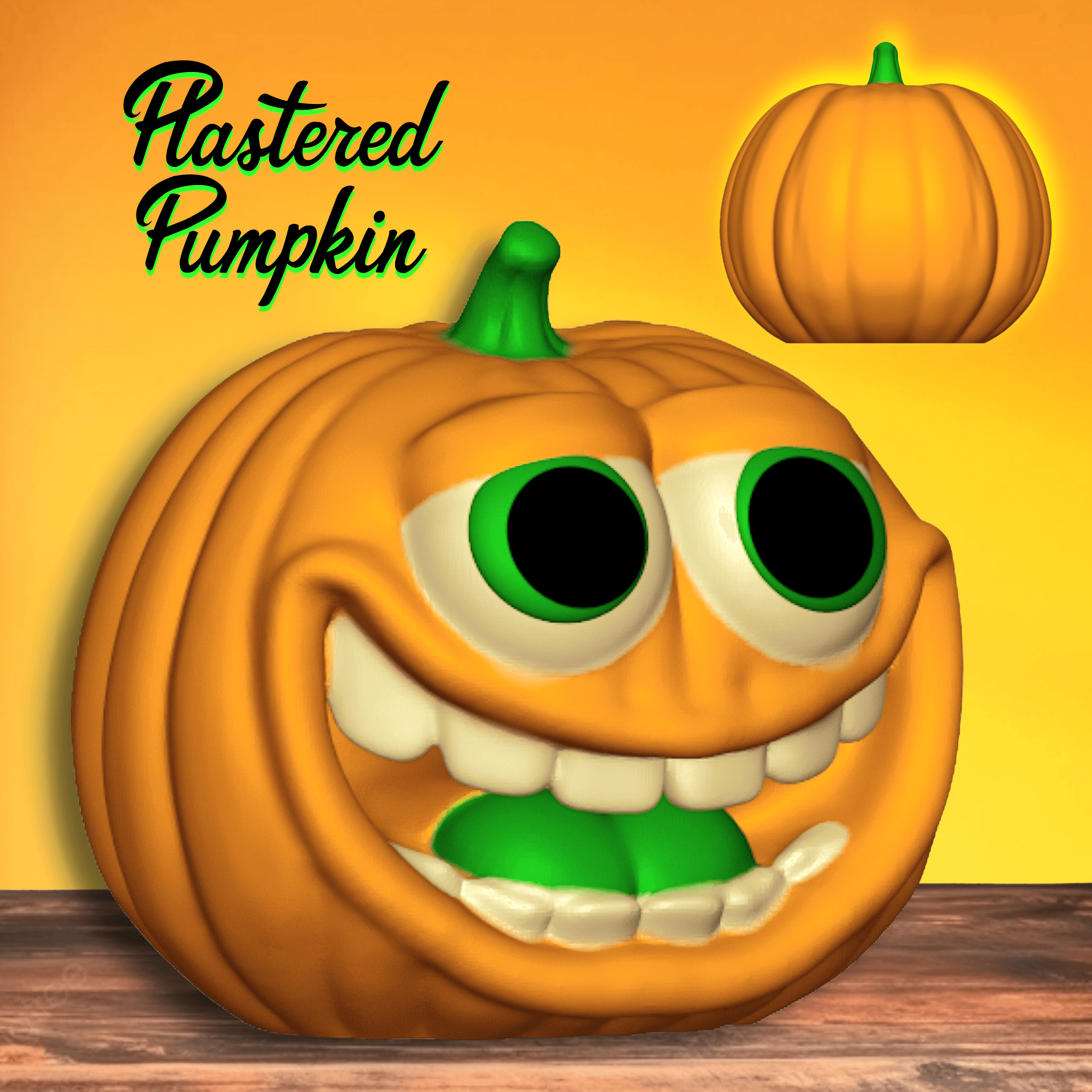 Plastered Pumpkin Figurine Funny Holiday Veggie Decor 3d model