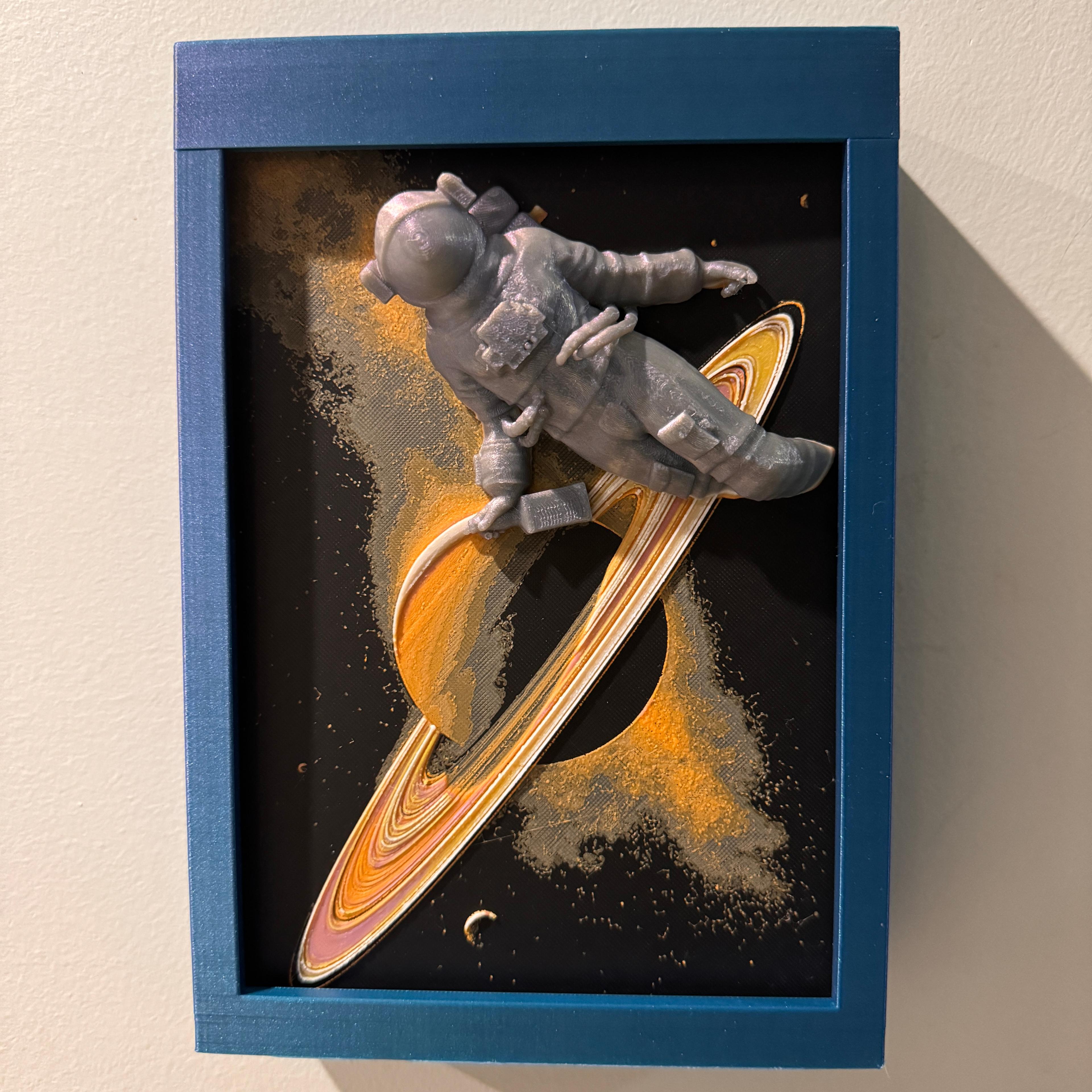 Drunk in Space - Hueforge Wall Mountable Frame Compatible - Hueforge Hybrid Print 3d model