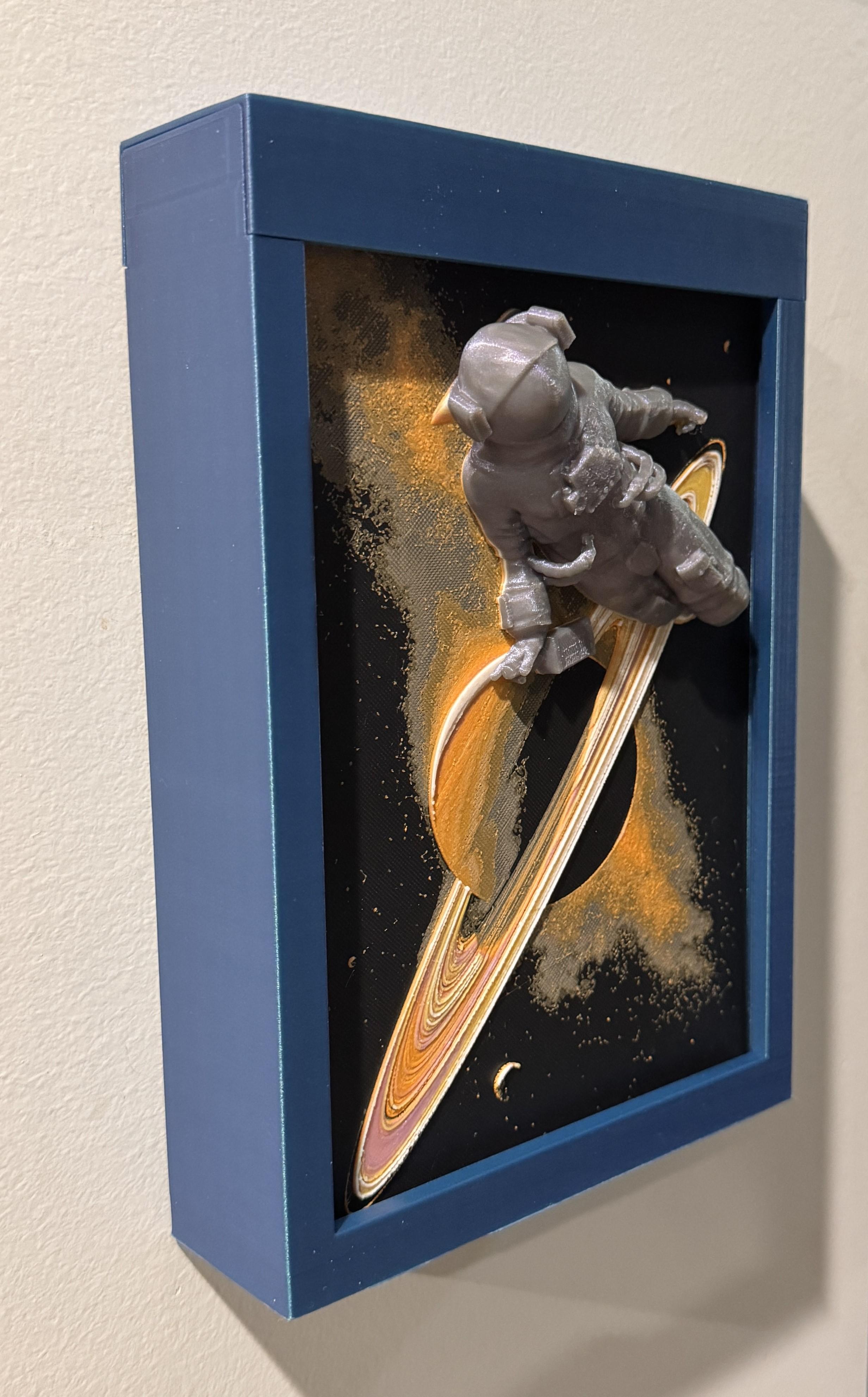 Drunk in Space - Hueforge Wall Mountable Frame Compatible - Hueforge Hybrid Print 3d model