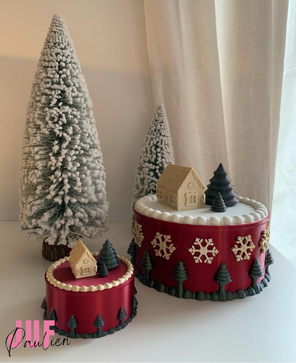 Christmas Cake - Christmas container big & small  - 3d model