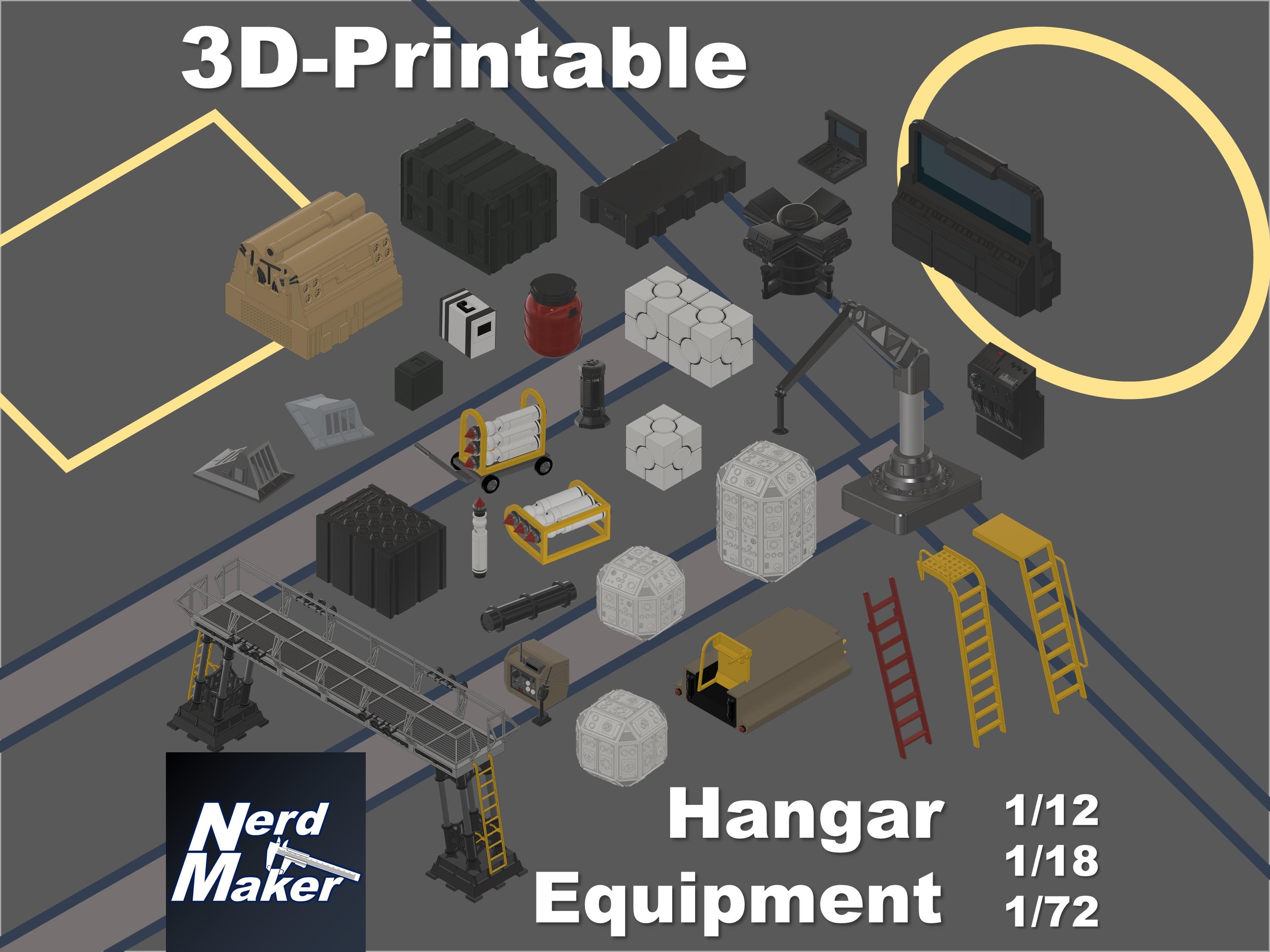 Rebel Hangar Equipment - 1/12, 1/18 and 1/72 scale 3d model