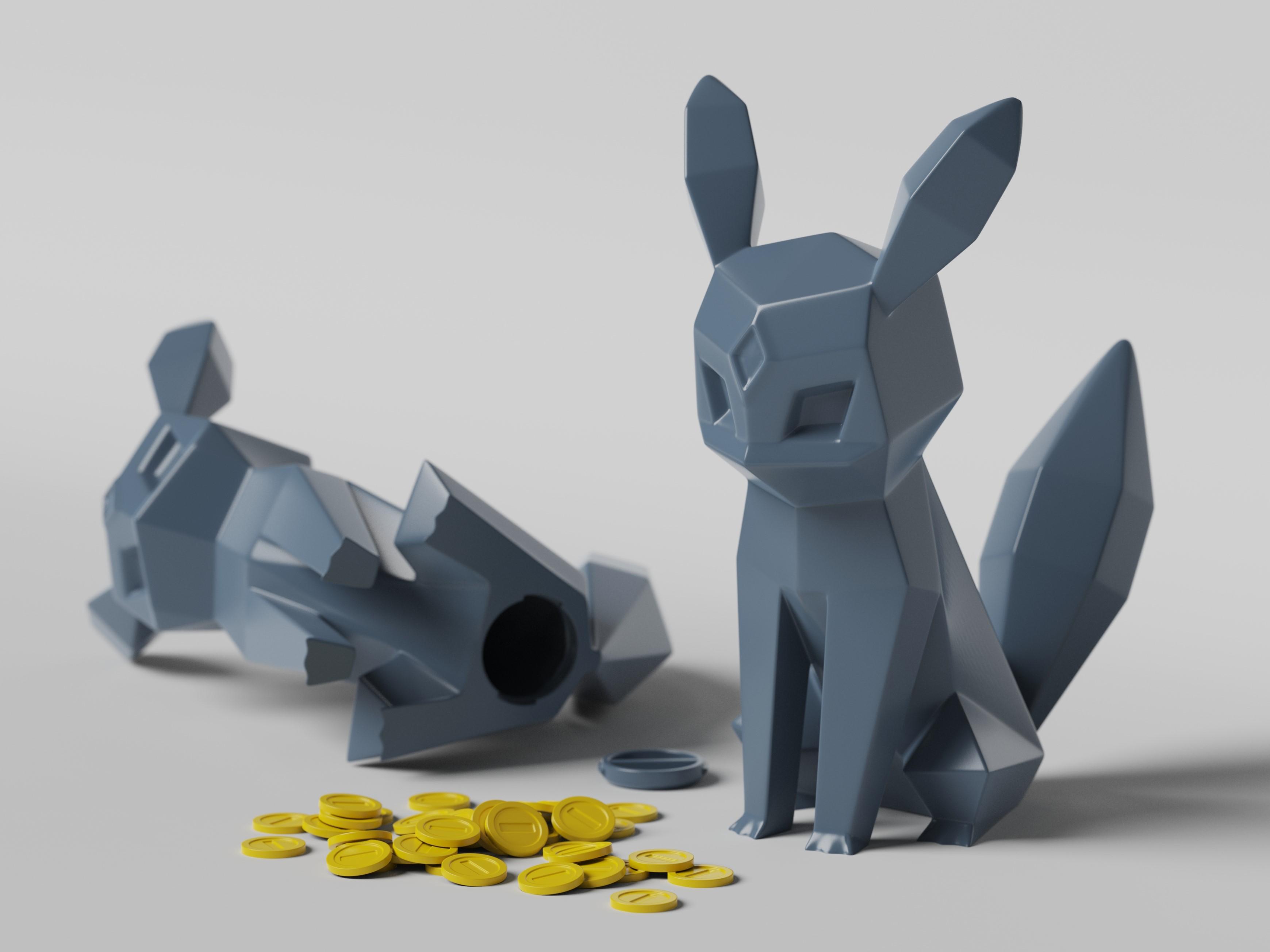 Low-poly Umbreon - Piggy Bank 3d model