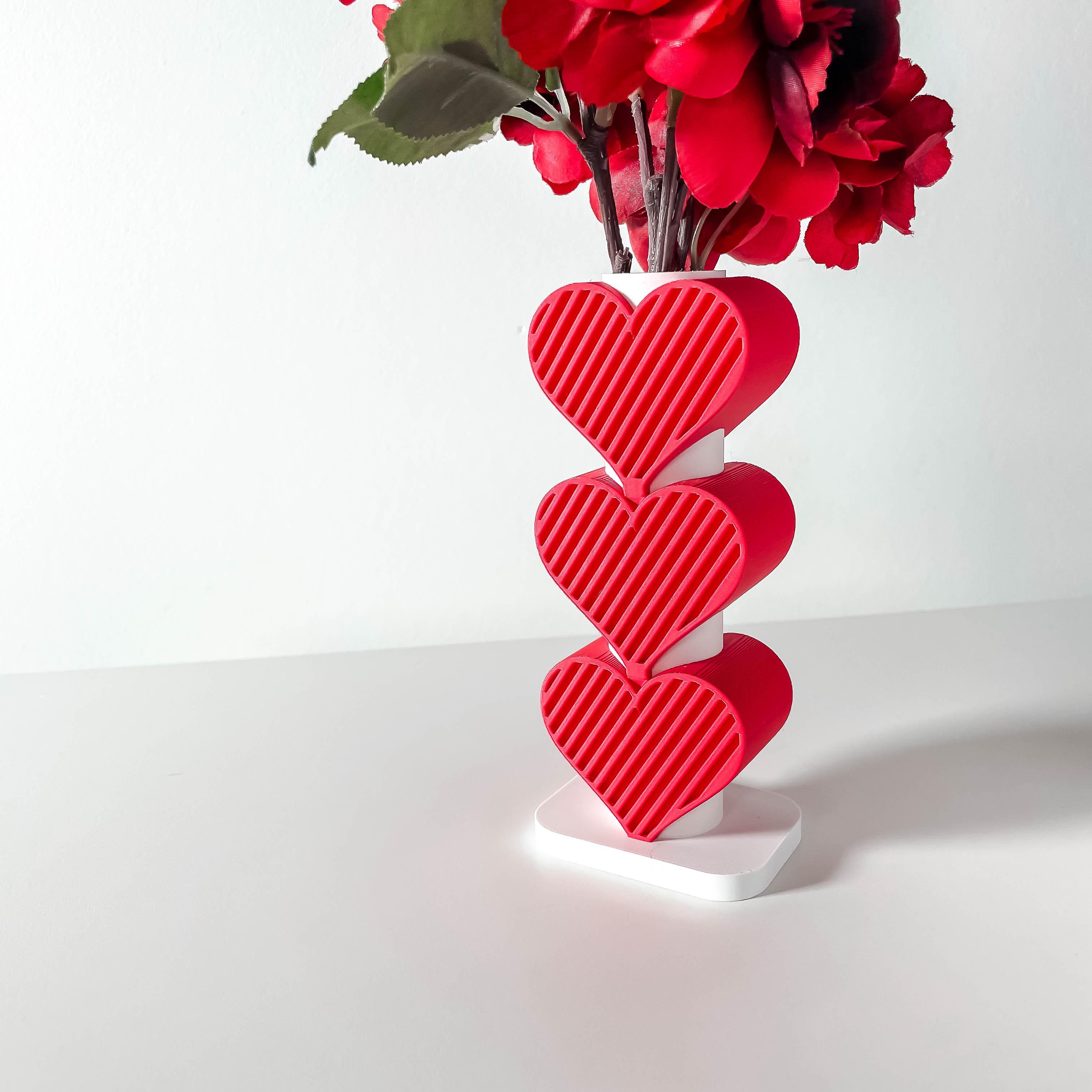 Valentine Heart Vase 2024, Modern and Unique Gift or Home Decor for Flowers  | STL File 3d model