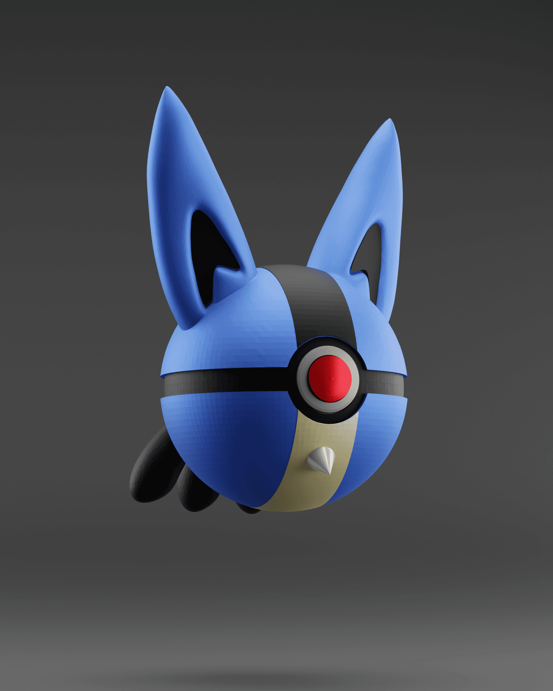 LucaBall Lucario Themed Opening Pokeball - Fan Art 3d model