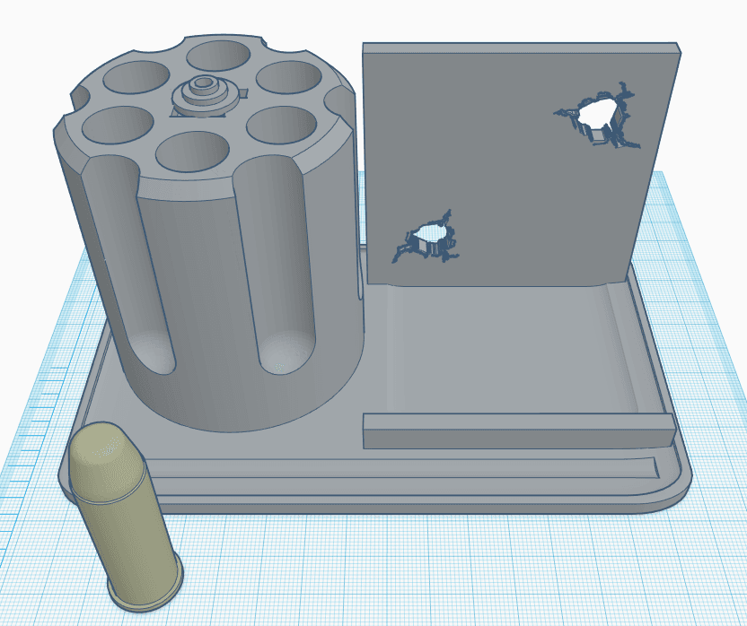 Desk Organizer Revolver Pen and Phone Holder 3d model