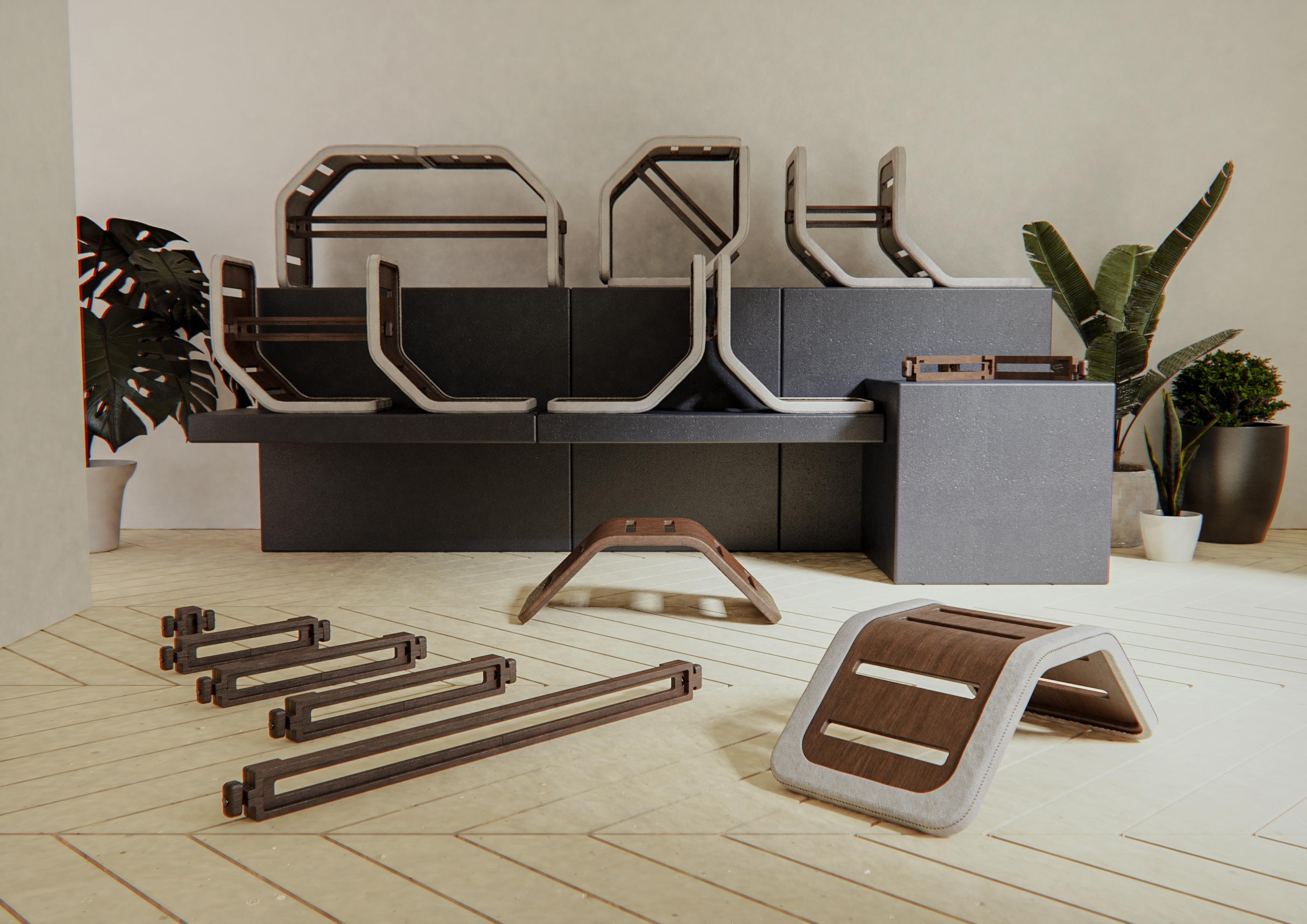 Daneman - A Modular Furniture System 3d model