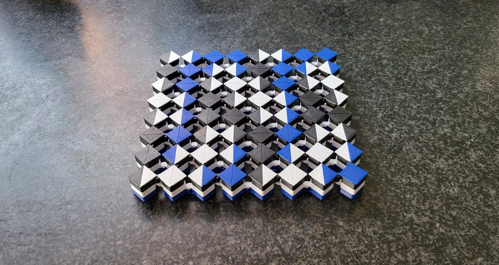 Auxetic Tile // 18mm Diagonal Split 3d model