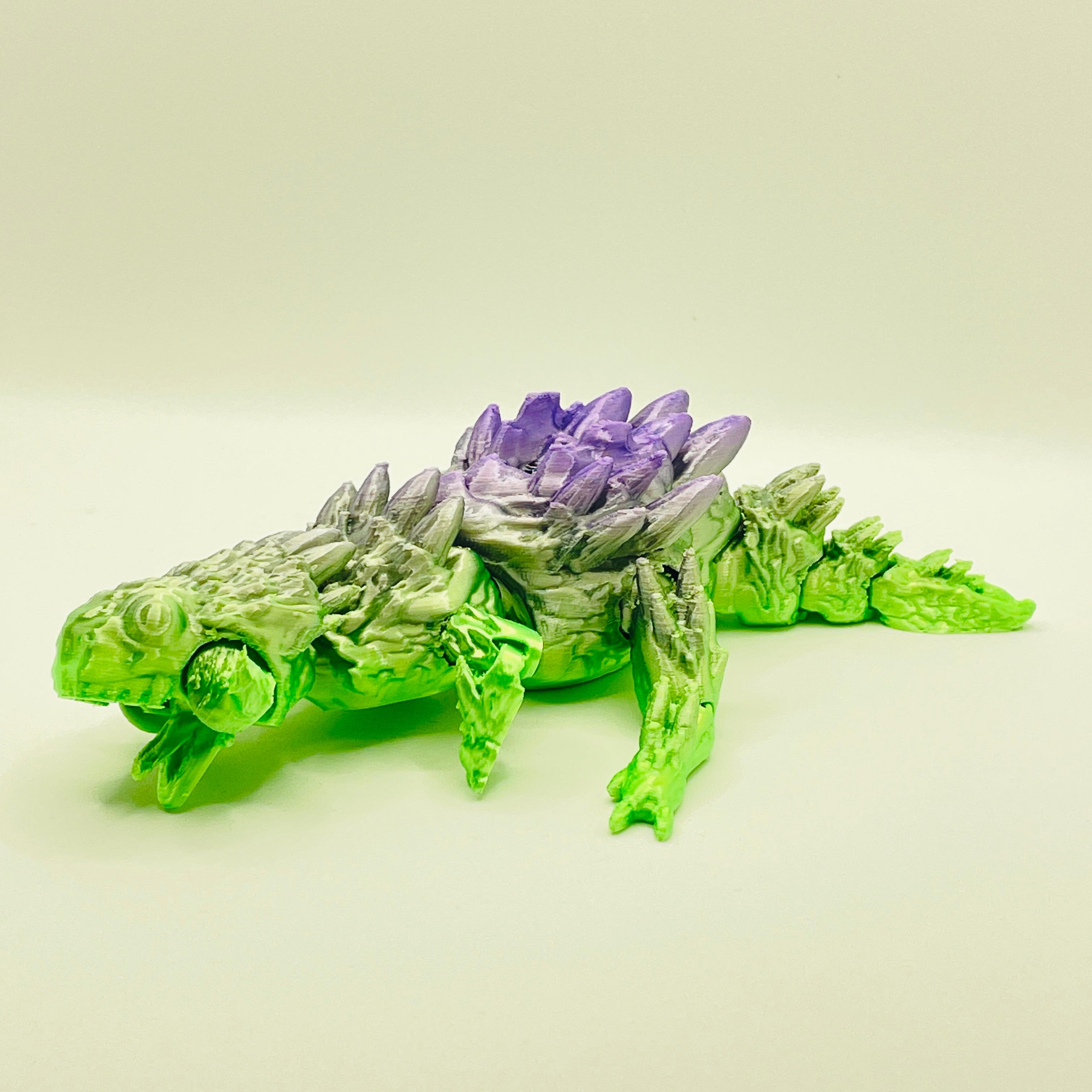 Cute Spiky Dinosaur - Articulated - Print in Place - Flexi 3d model