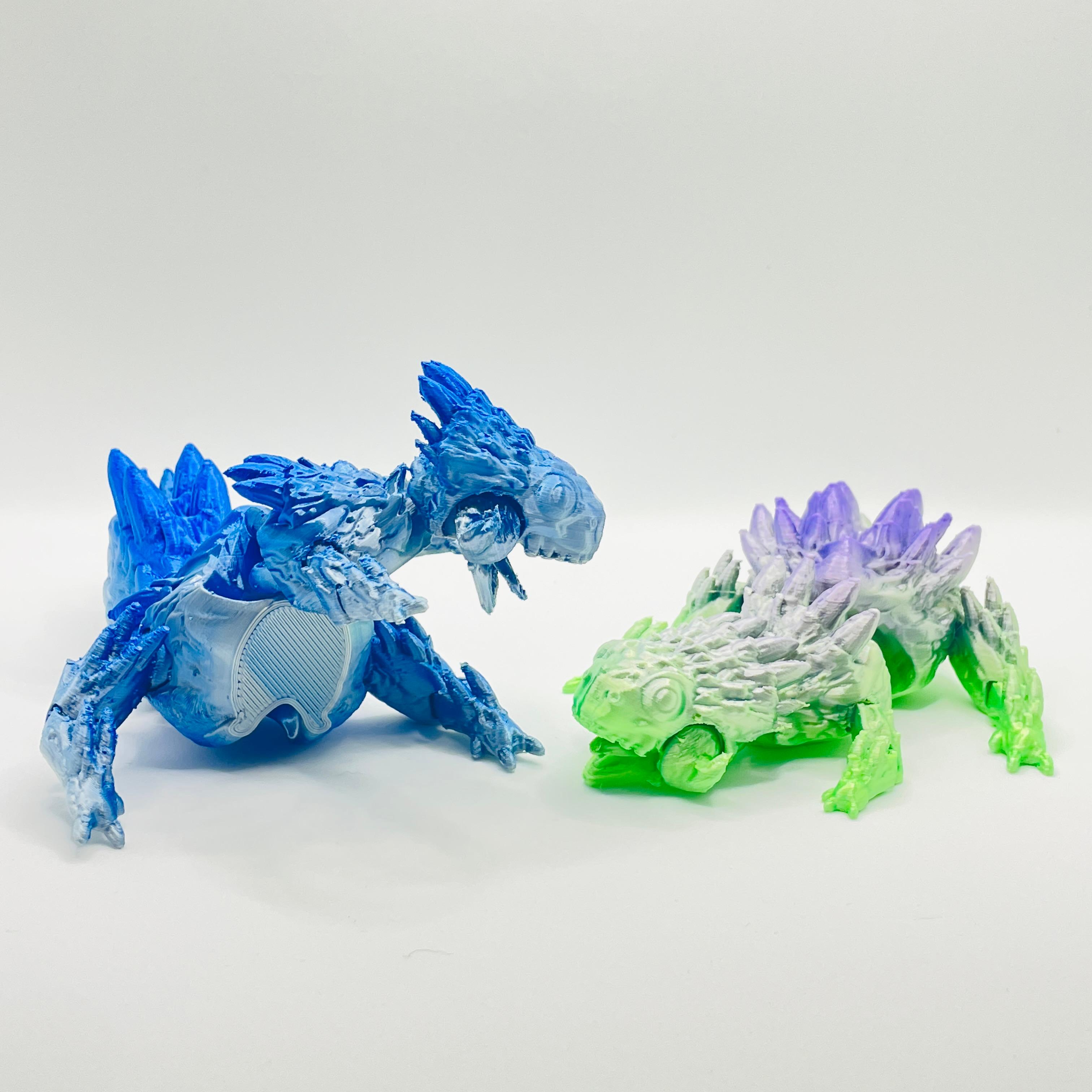 Cute Spiky Dinosaur - Articulated - Print in Place - Flexi 3d model