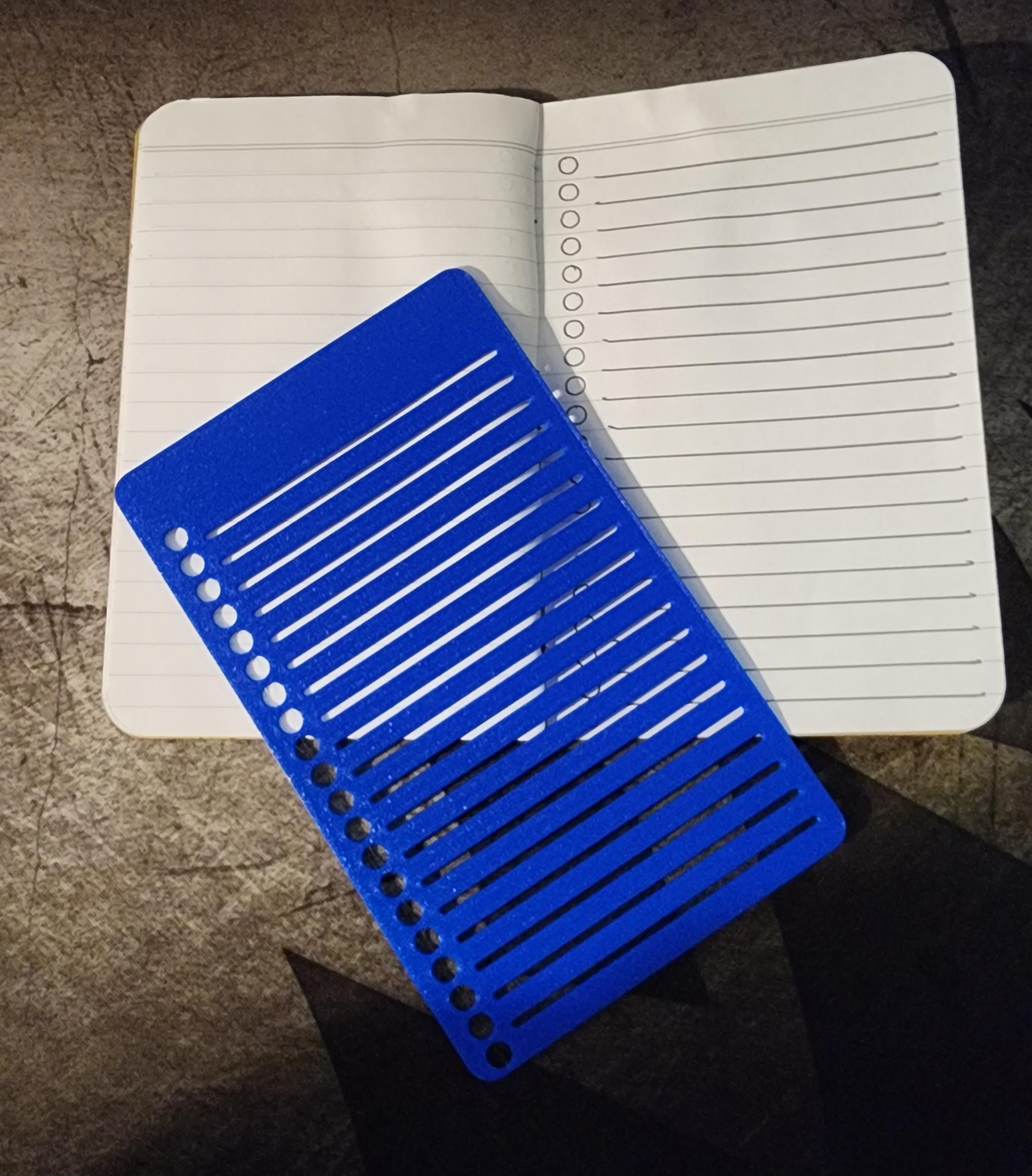 Field Notes checklist stencil 3d model