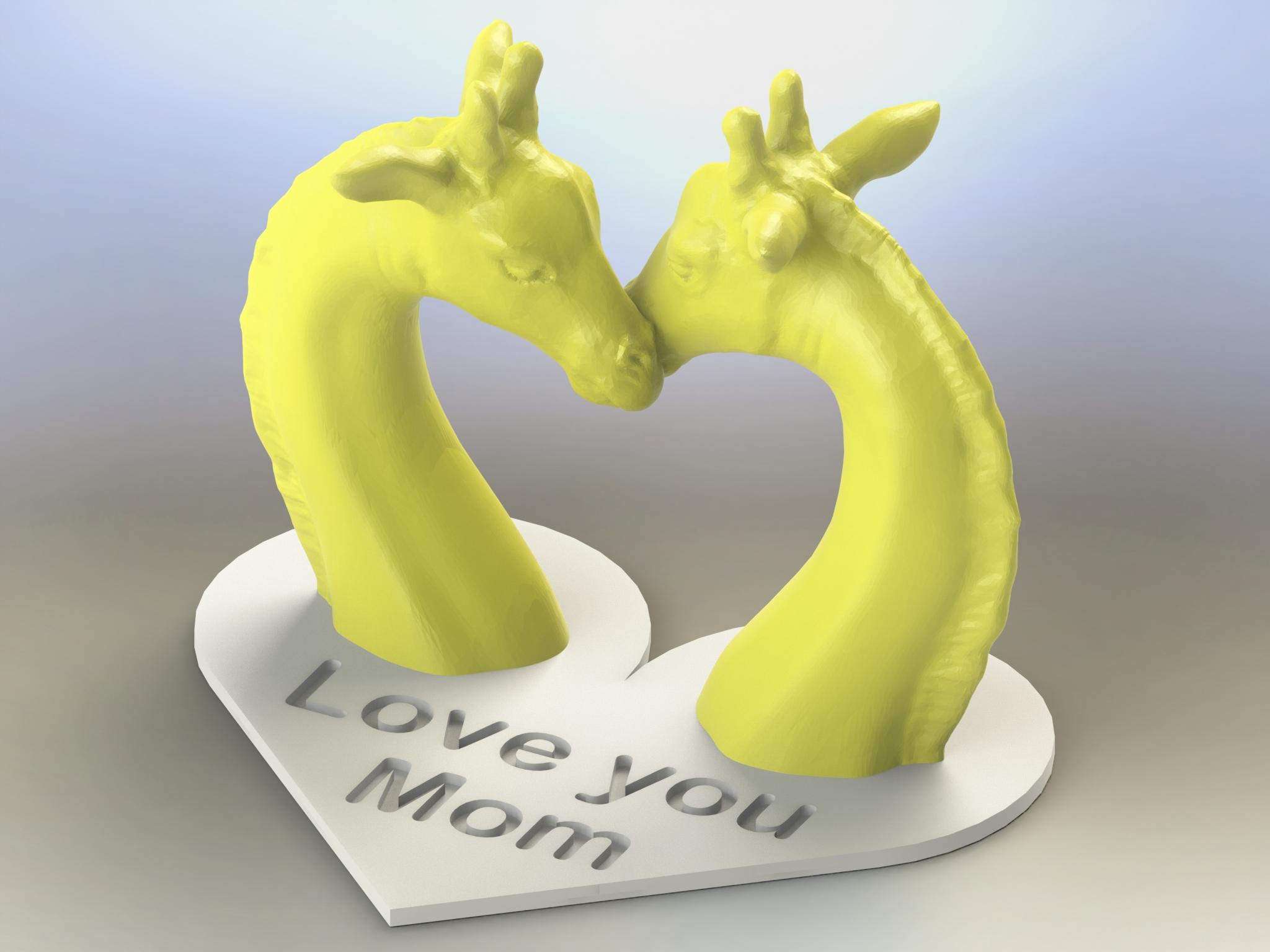 Giraffe heart Moms day 3d model