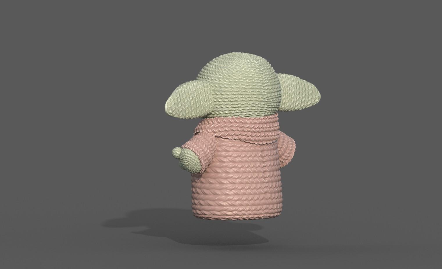 Crochet Baby Yoda 3d model