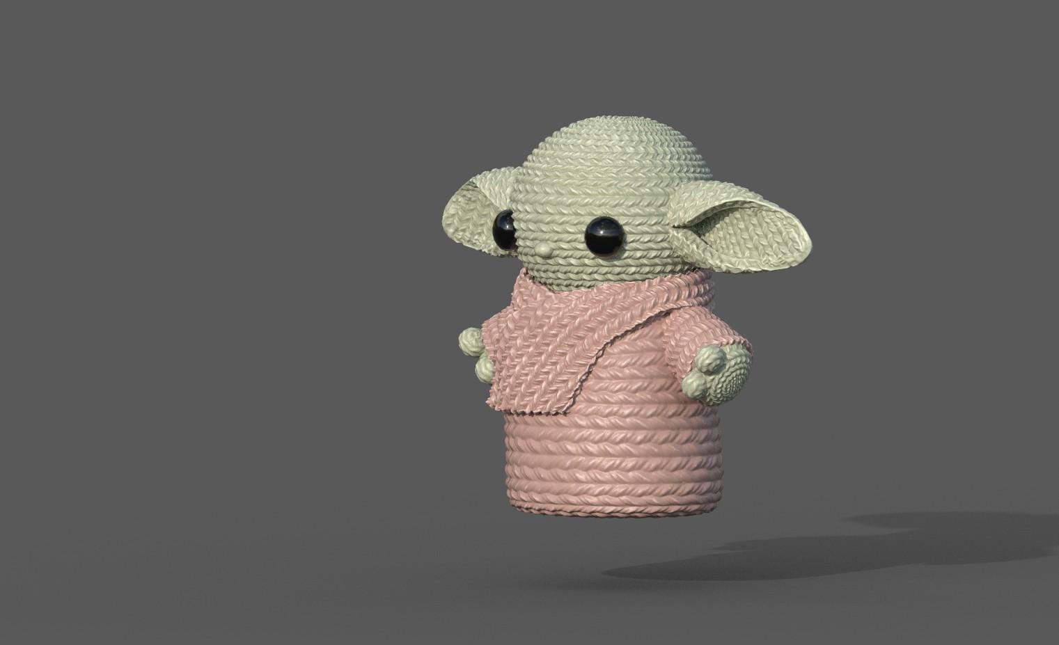 Crochet Baby Yoda 3d model