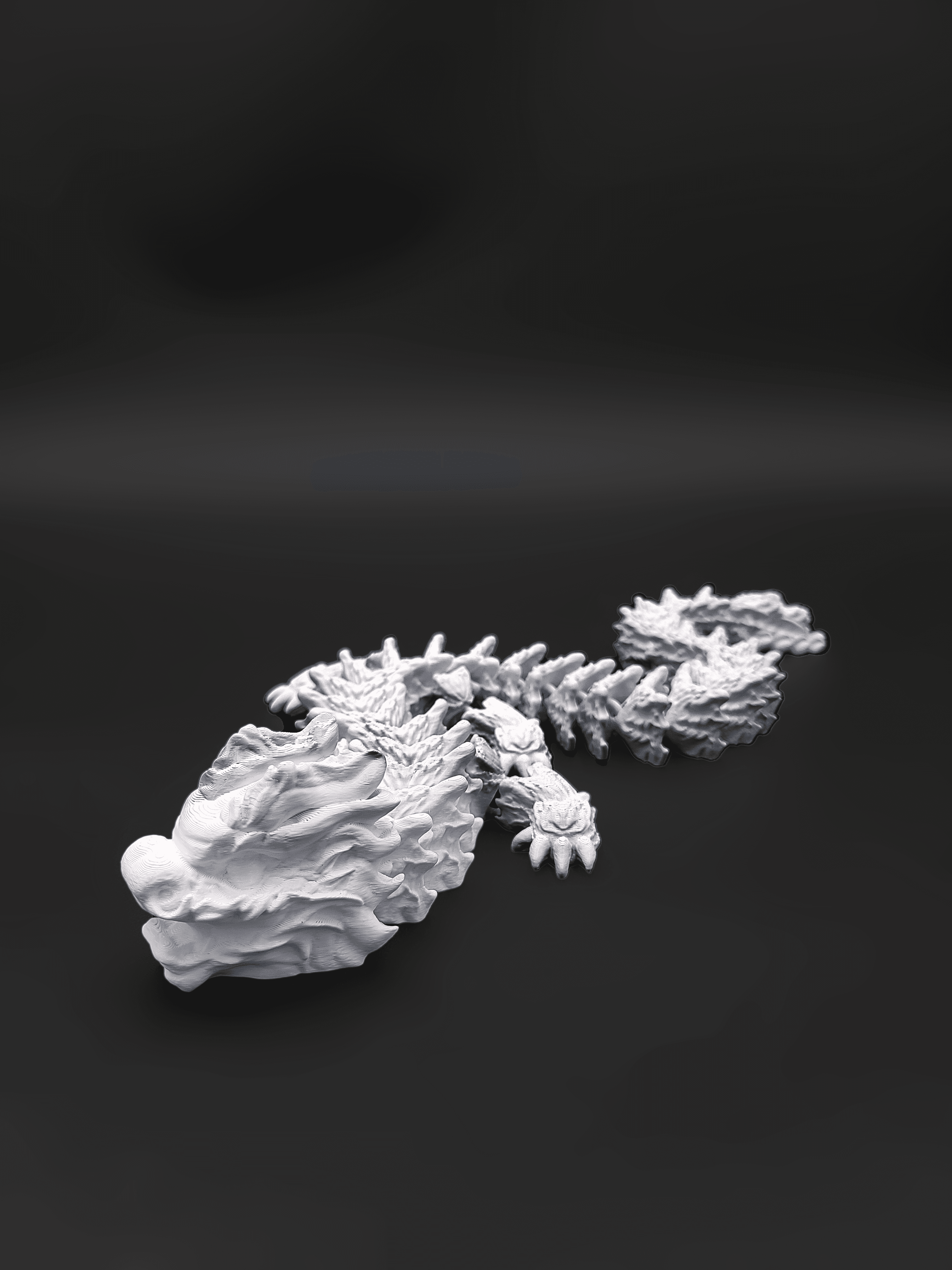 Snowstorm, Winter Dragon - Articulated Dragon Snap-Flex Fidget (Loose Joints) 3d model