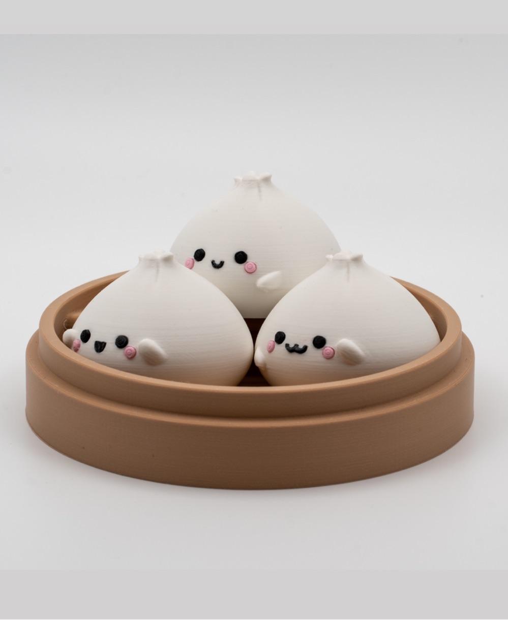 Kawaii Dim Sums in a Cute Basket 3d model