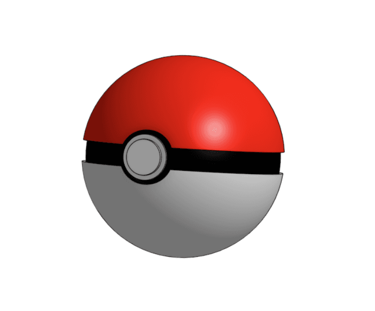 Pokeball with hinge and snap 3d model