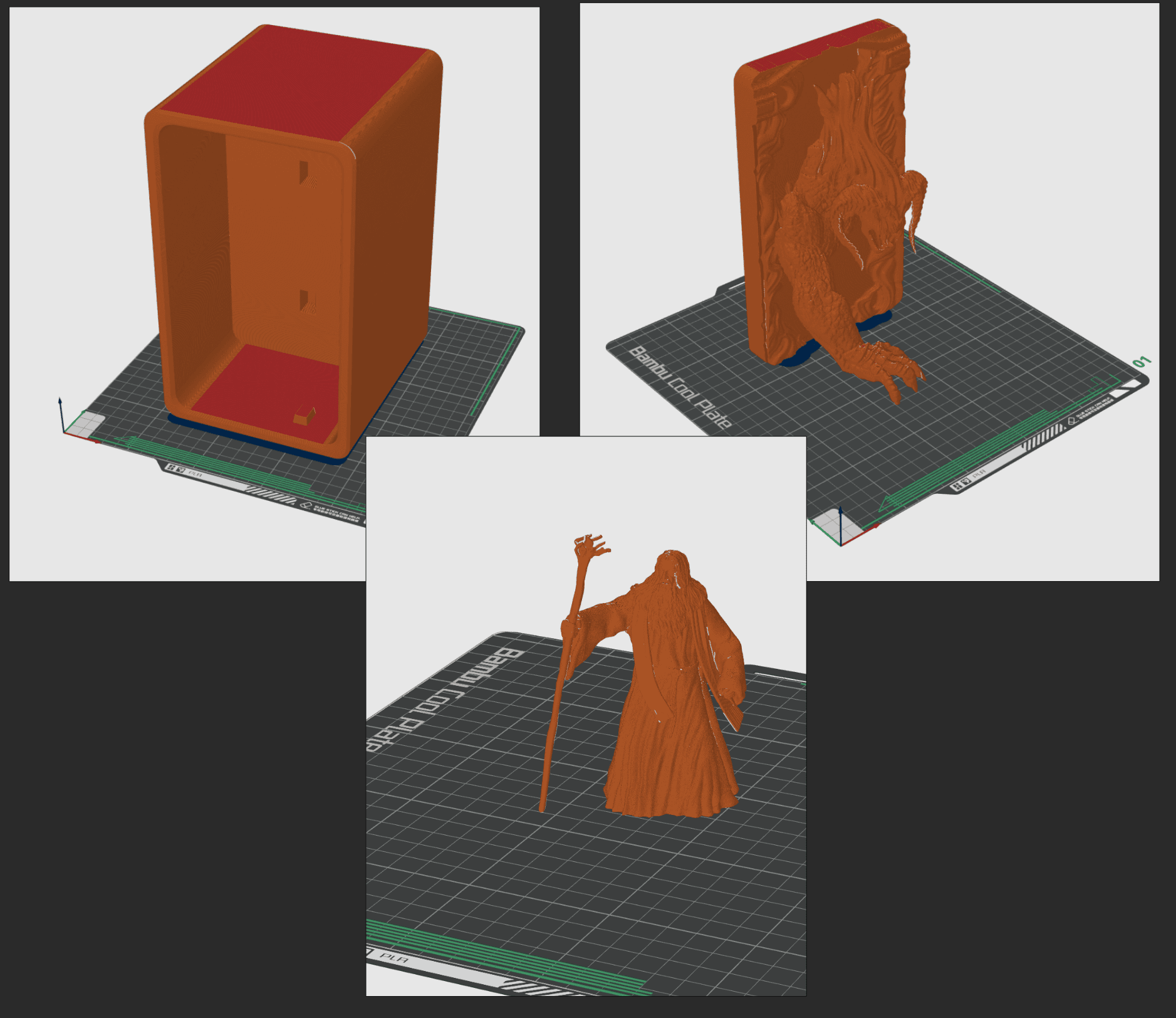 Balrog and Gandalf Book Case Display 3d model