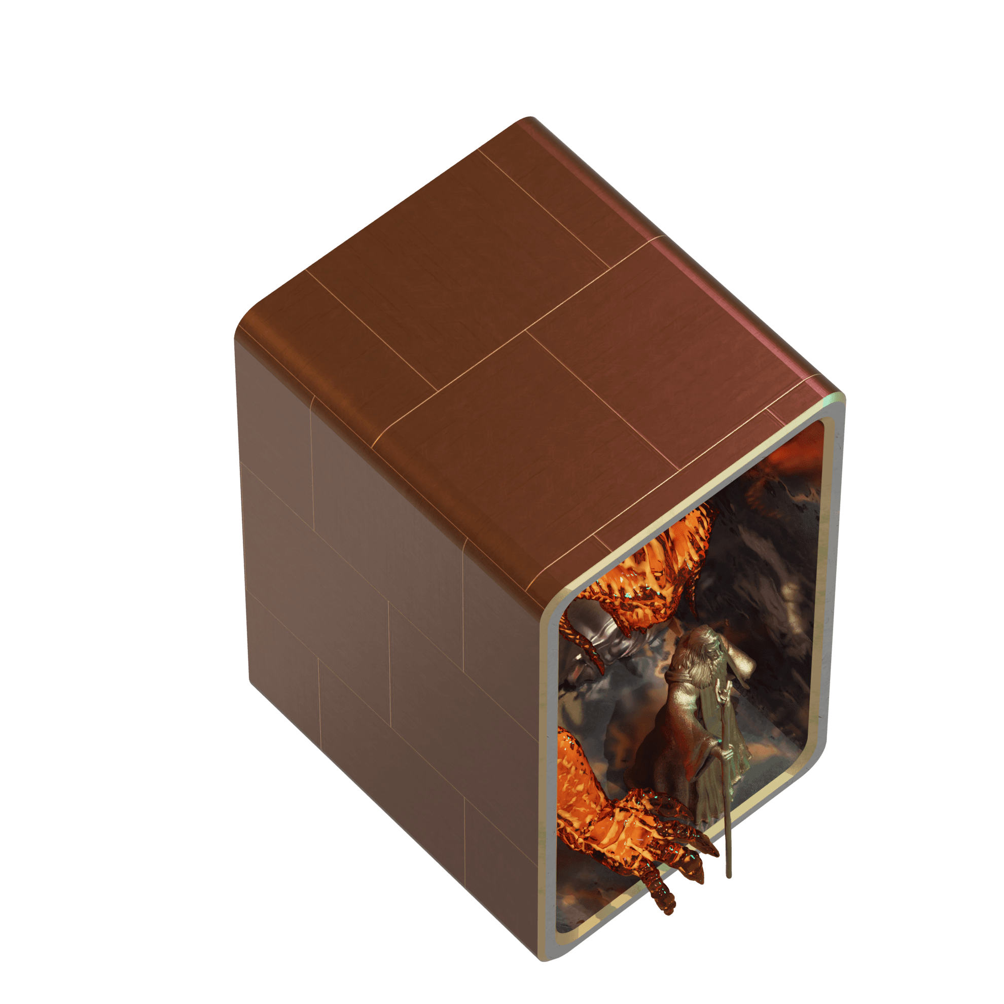 Balrog and Gandalf Book Case Display 3d model