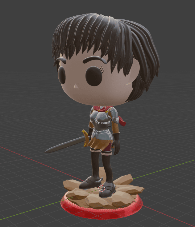 Casca Berserk Funko style 3d model