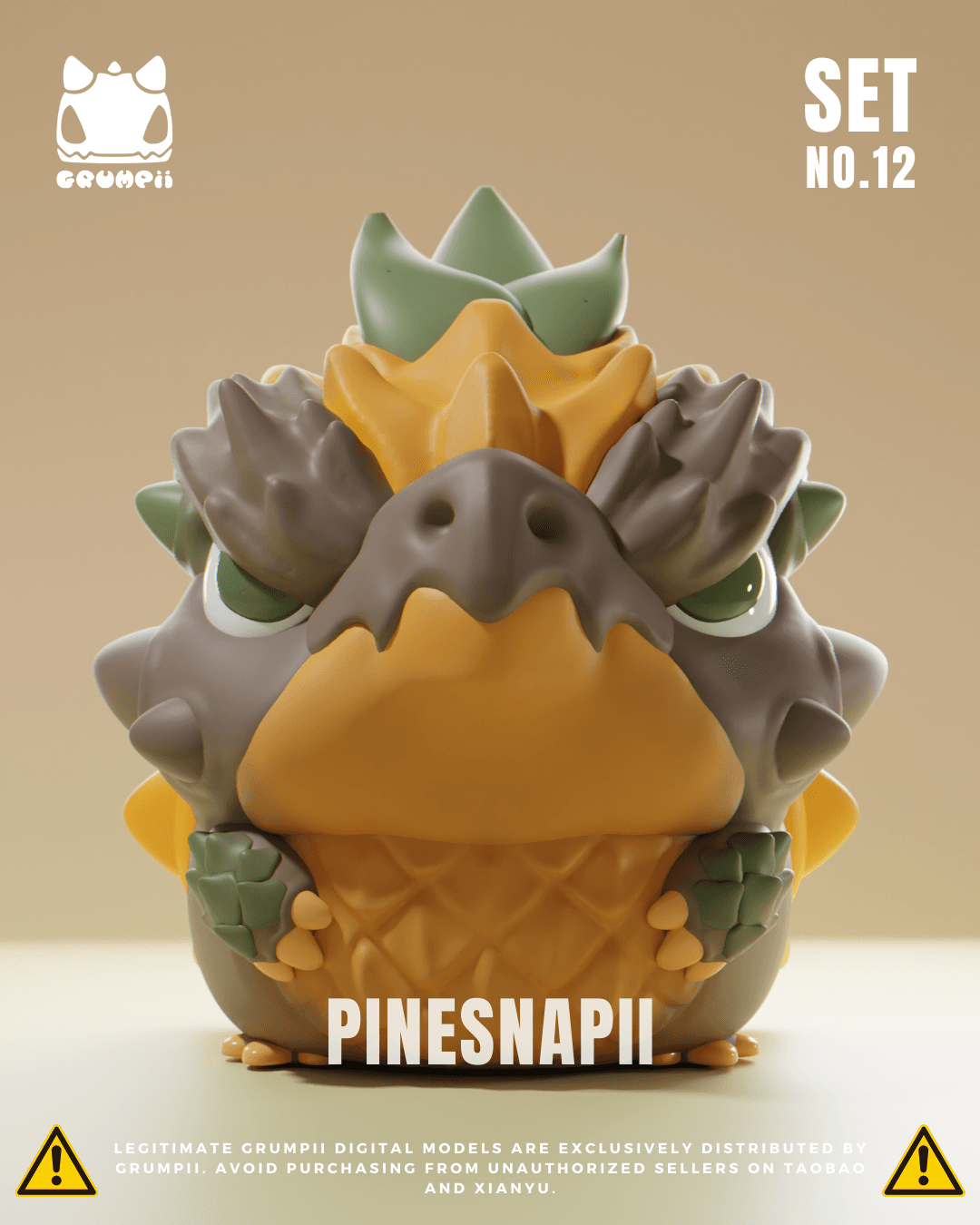 Grumpii 3D Printable Art Toy - Chubbii Series - Set 12 3d model