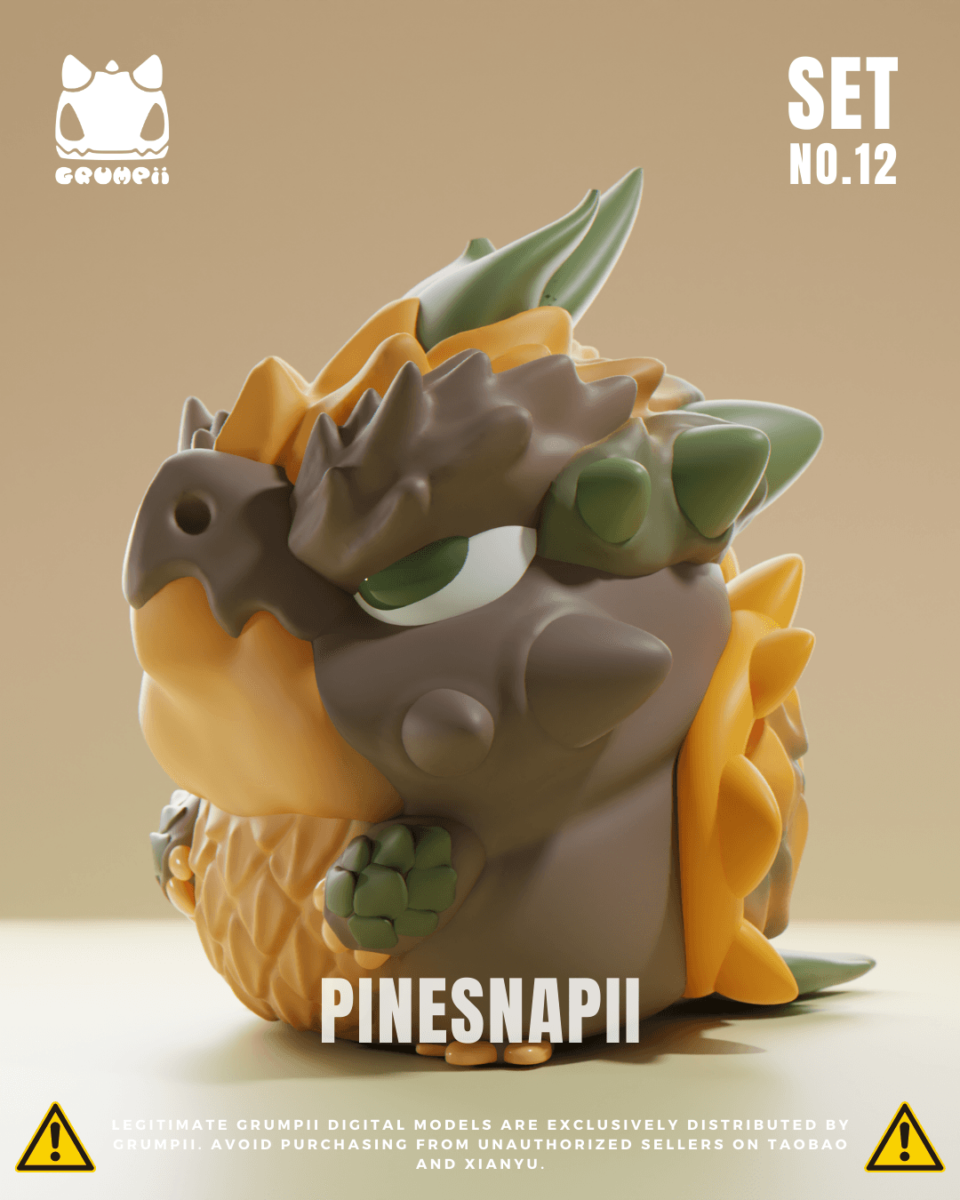 Grumpii 3D Printable Art Toy - Chubbii Series - Set 12 3d model