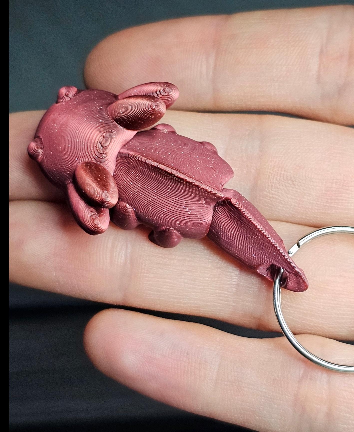 MiniMonster#2 Keychain Flexible Axolotl 3d model