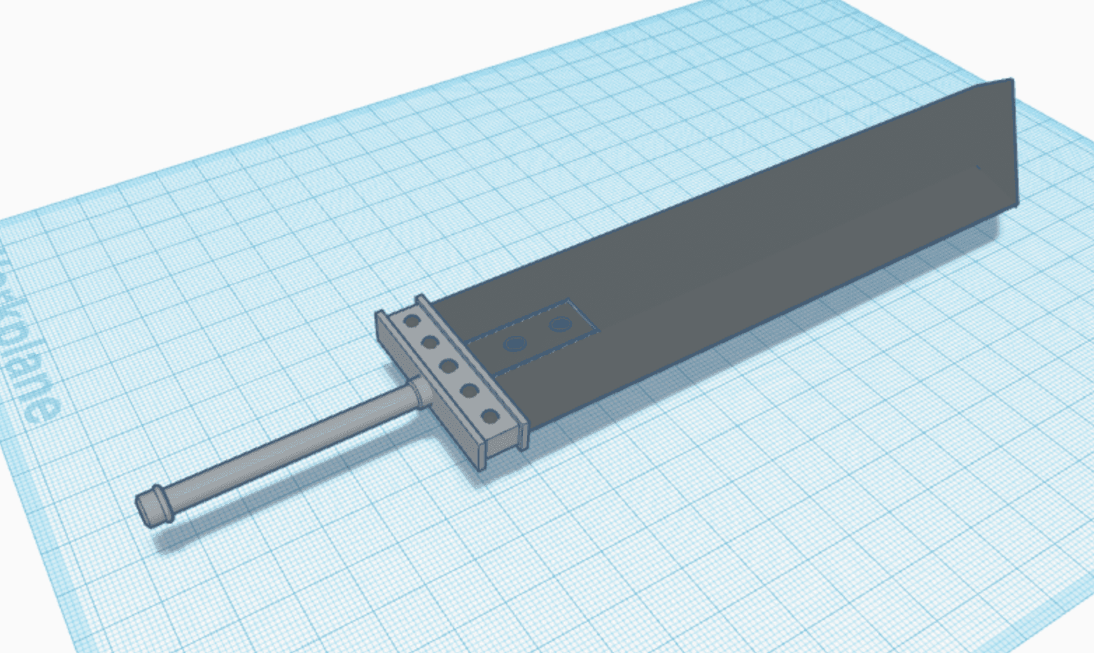 Final Fantasy 7 Buster Sword Keychain 3d model