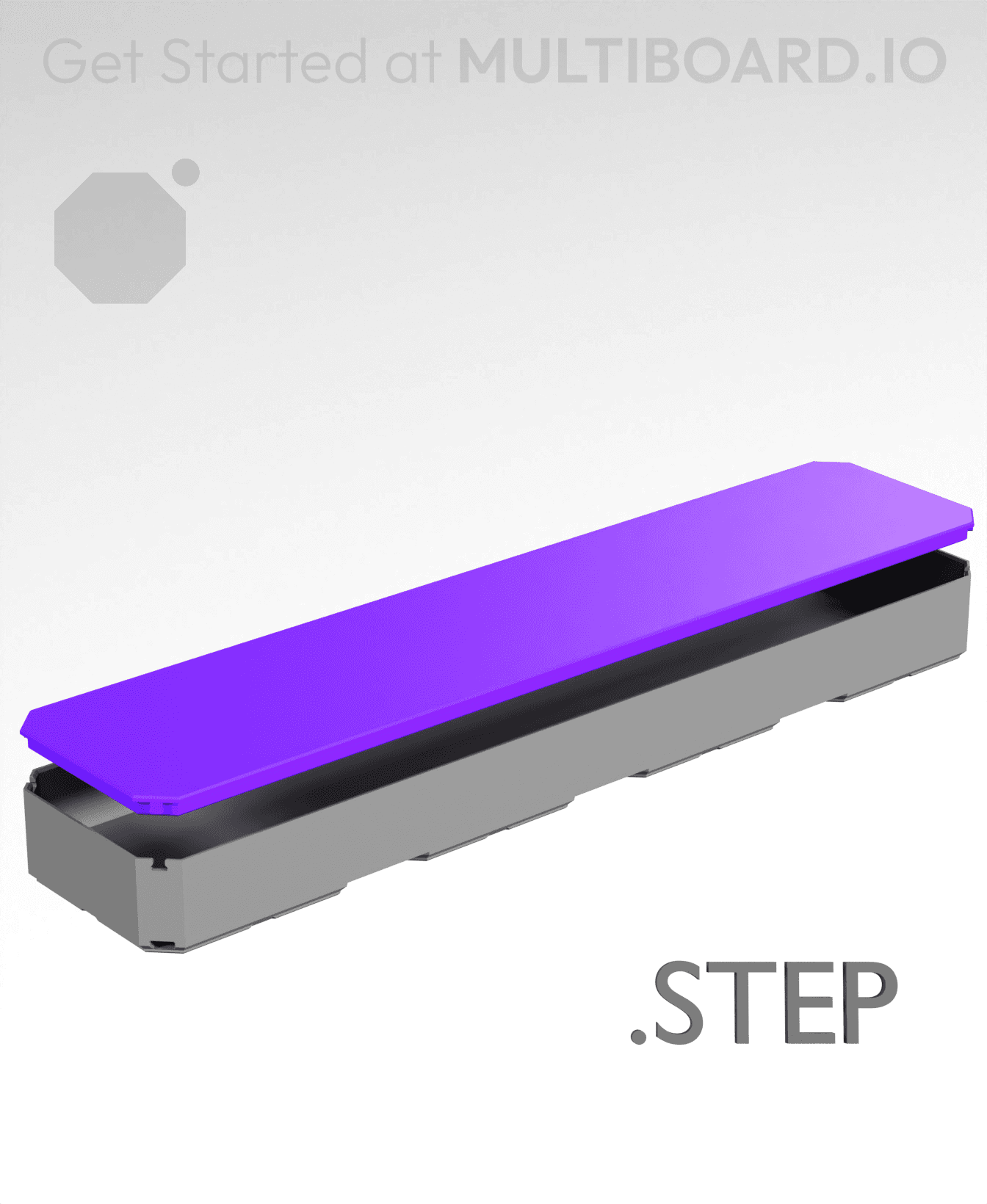 4x1 - Multibin Top - STEP Remixing File 3d model