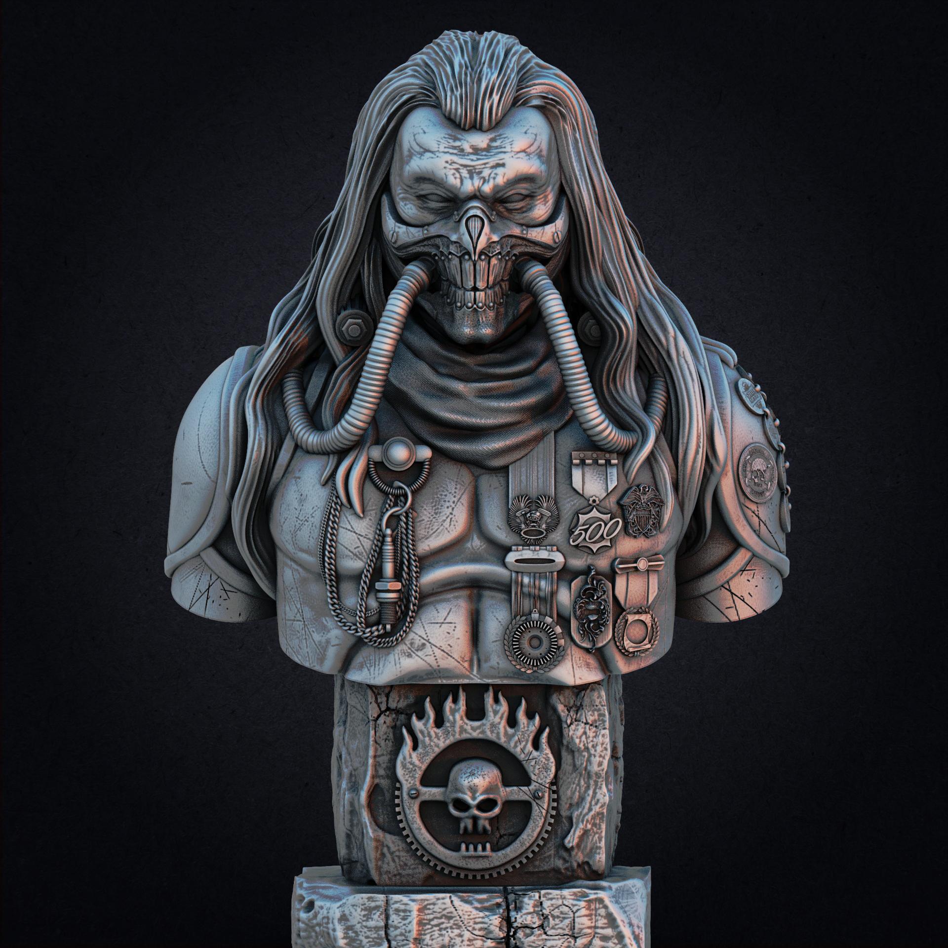 Immortan Joe bust - Mad Max (Pre-Supported) 3d model