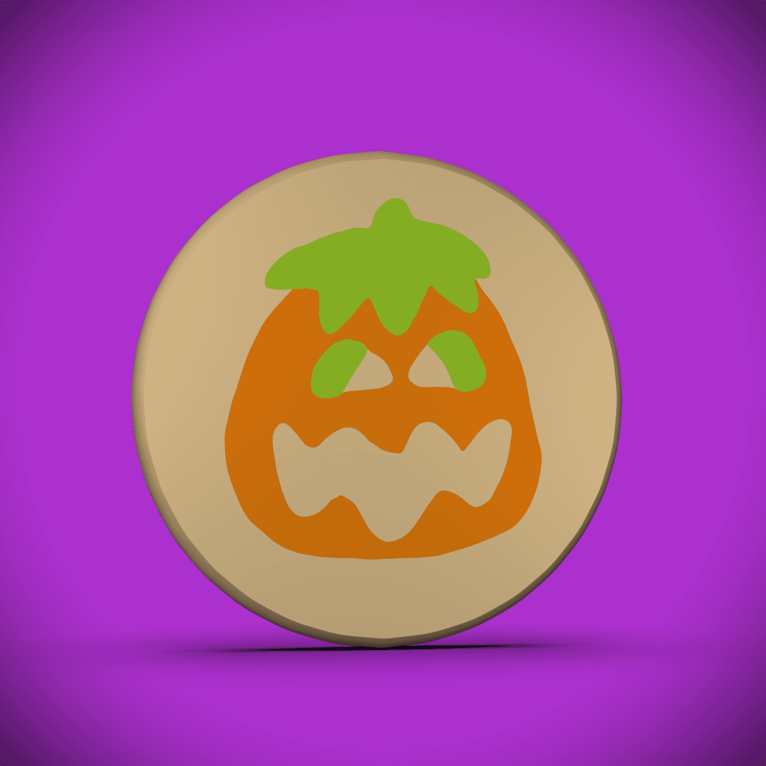  Iconic Cookie Coaster -Jack-O-Lantern 3d model