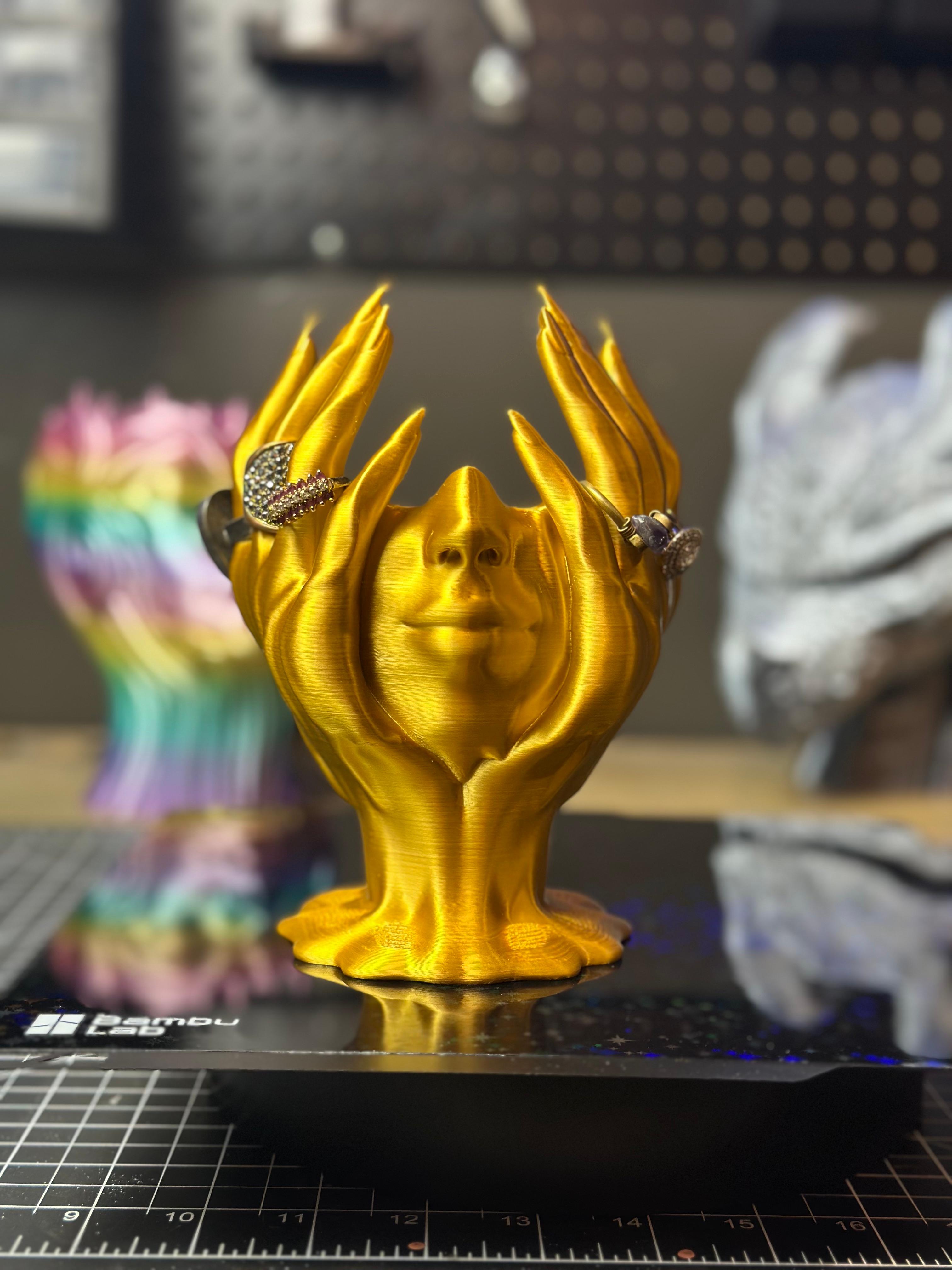 Melted Woman Head- Support Free Planter/Jewelry Holder 3d model