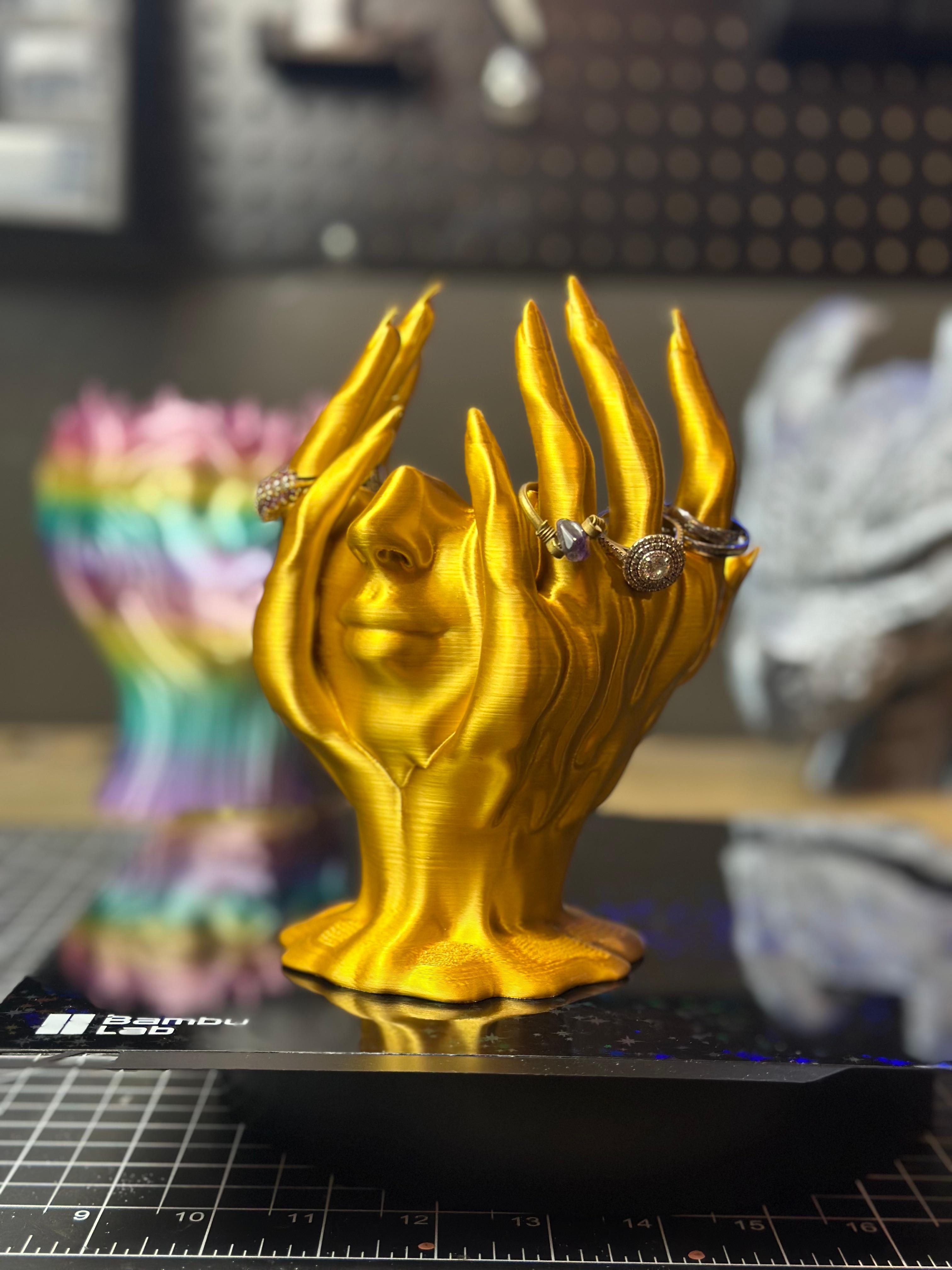 Melted Woman Head- Support Free Planter/Jewelry Holder 3d model