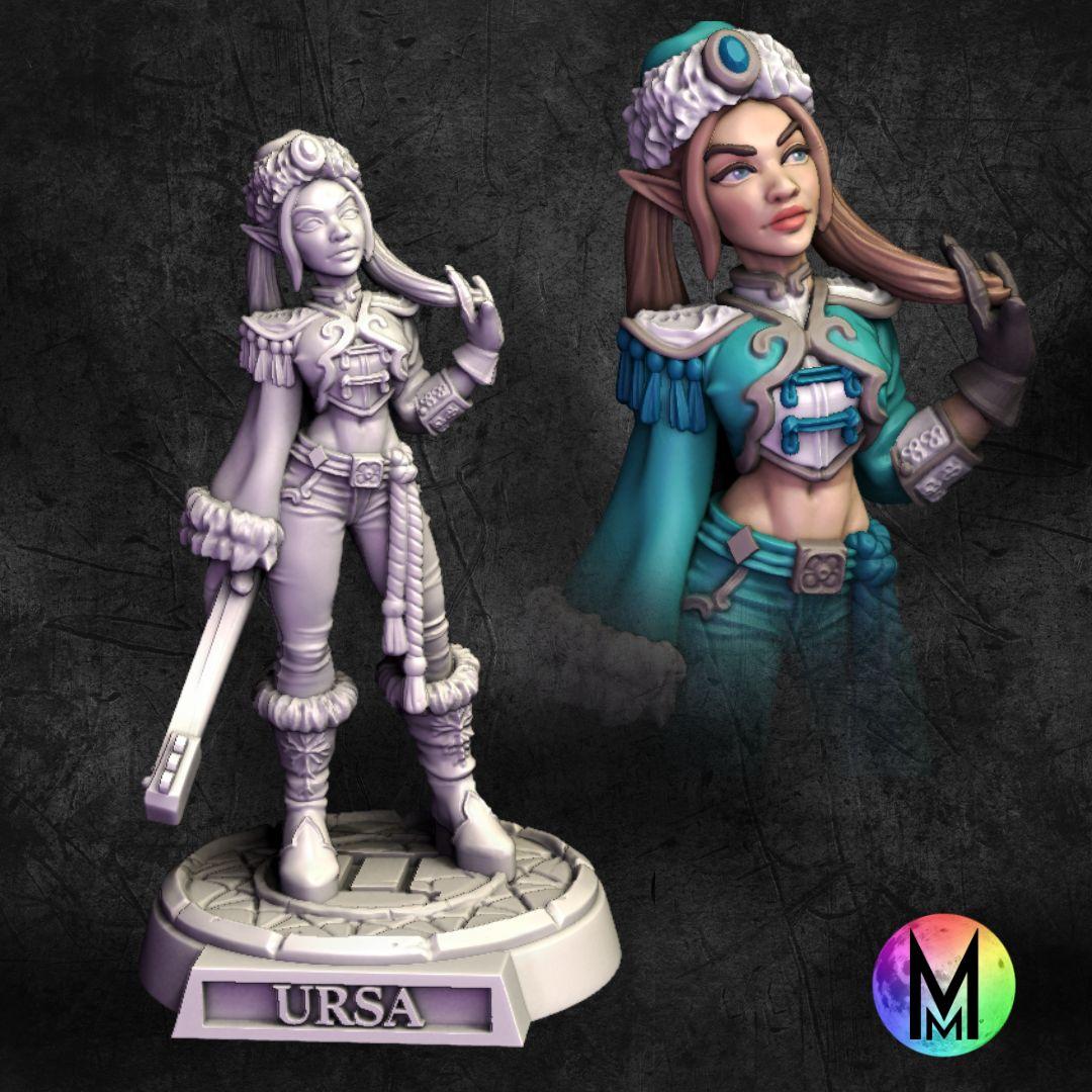 Female Elven Bard - Ursa the Frost Elf Bard (Frost themed High Elf Female Bard) 3d model