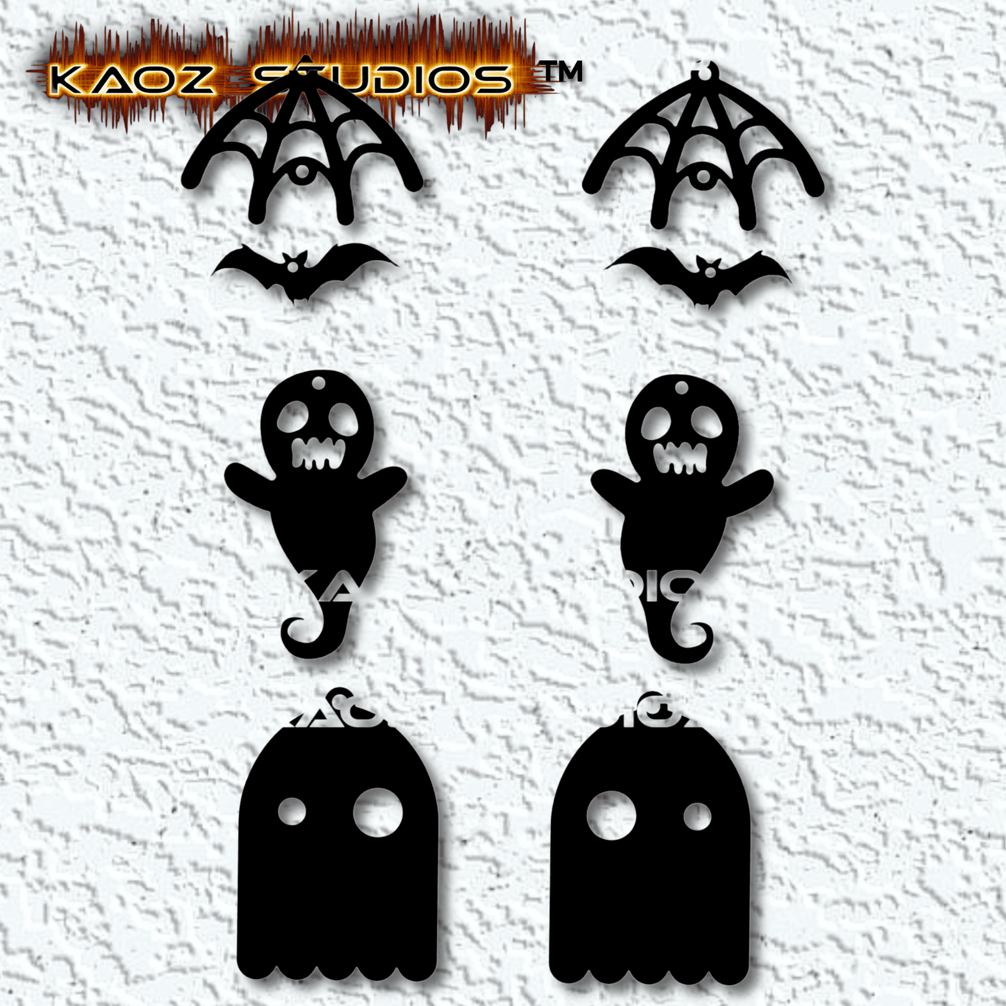 halloween earrings pack of 3  3d model