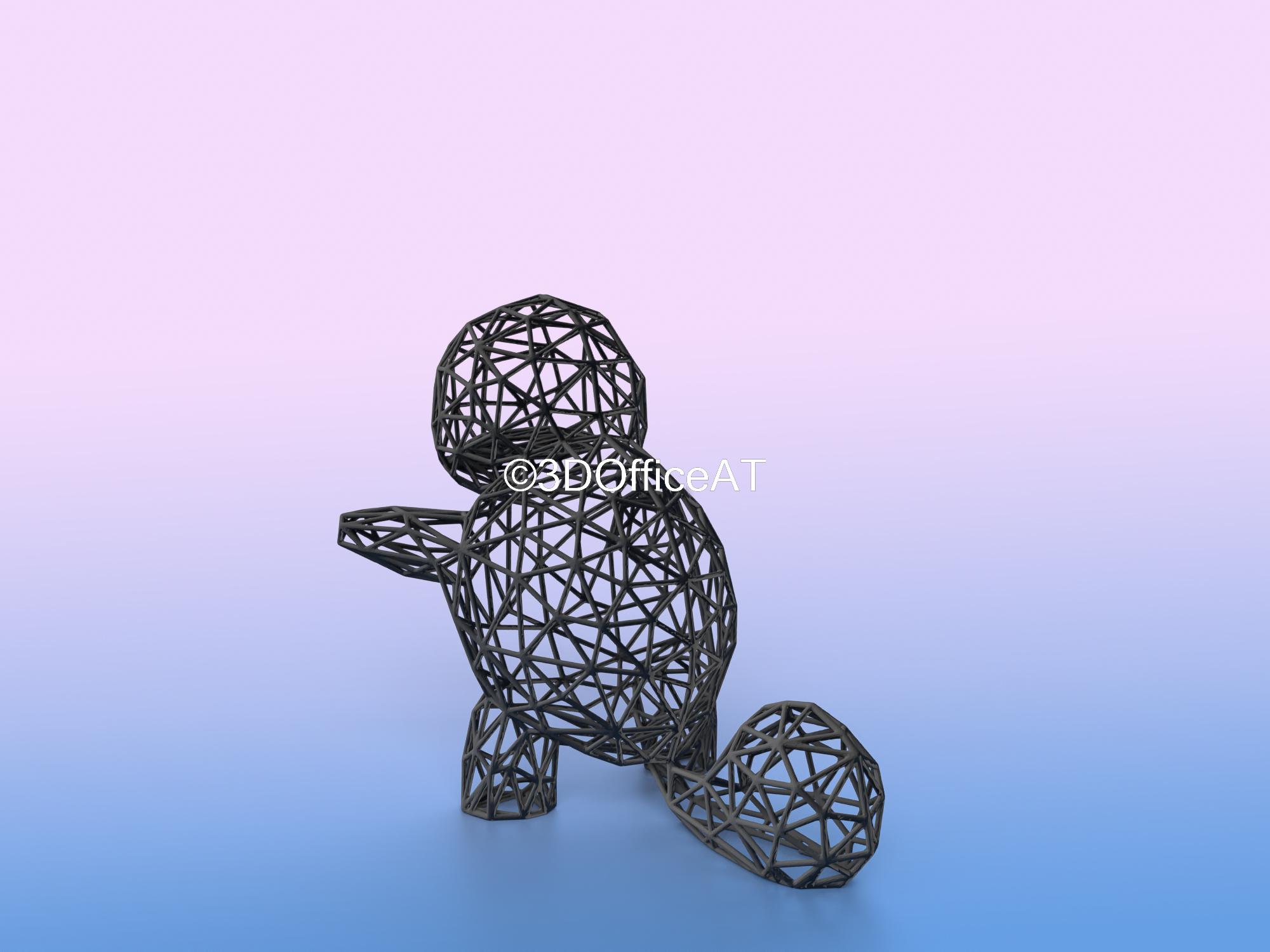 #007 Squirtle Pokemon Wiremon Figure 3d model