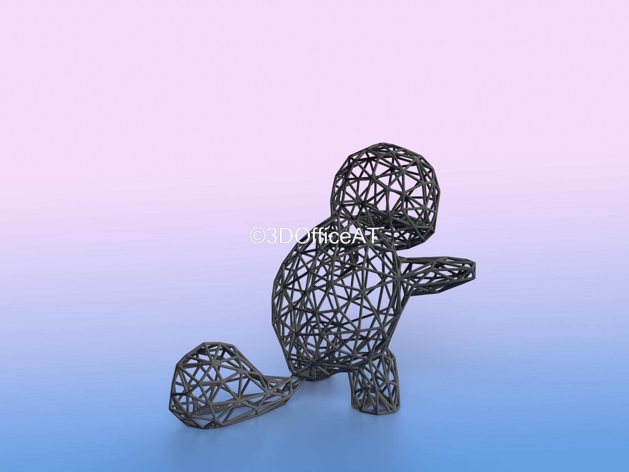 #007 Squirtle Pokemon Wiremon Figure 3d model