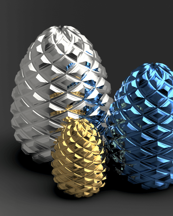 Large Pinecone Egg 3d model