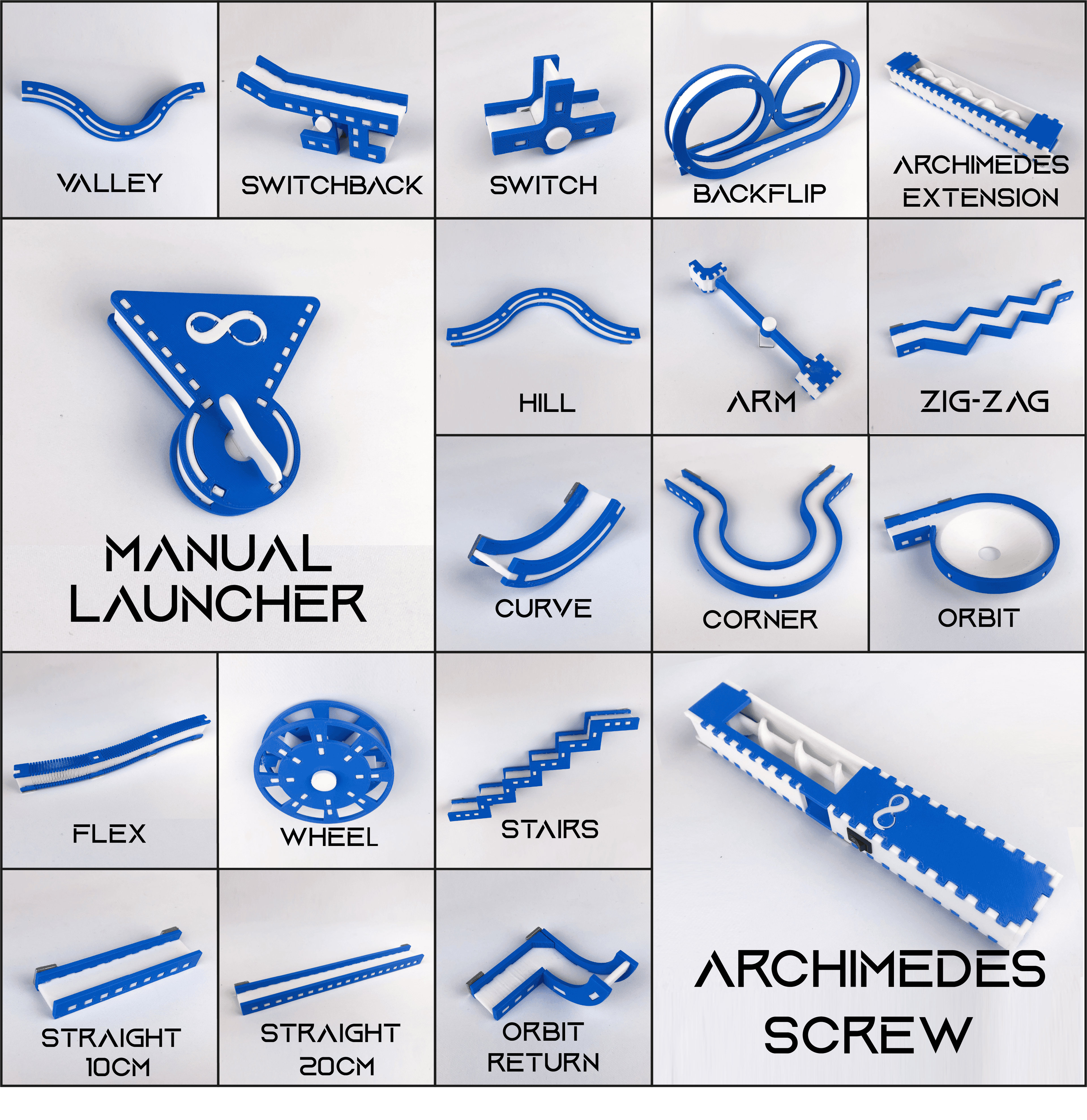 Infinity Trax - Farraday Edition | Modular Magnetic Marble Run | 3d model