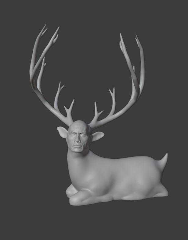 Rockdeer (The Rock + Reindeer) - No Supports 3d model