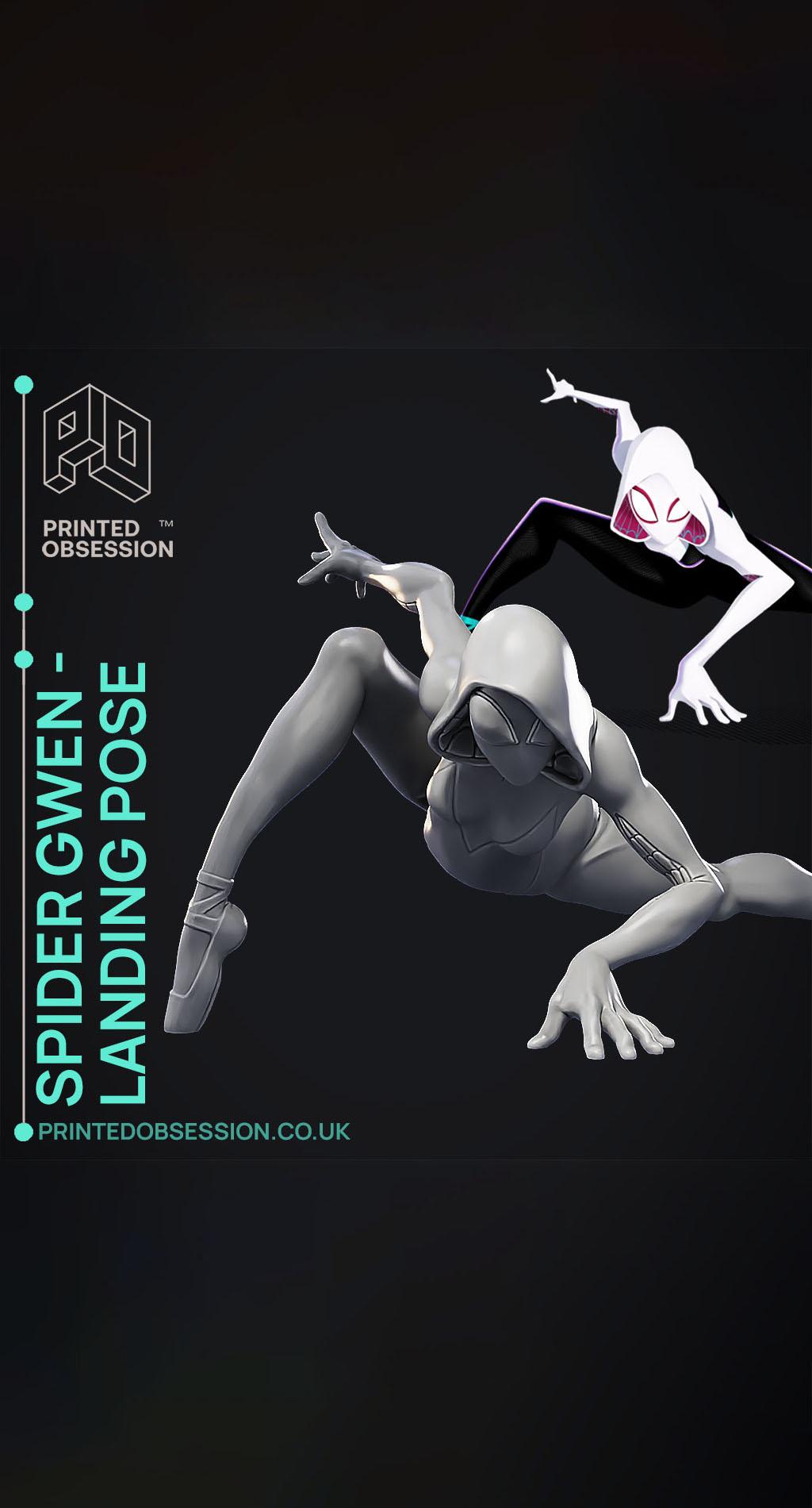 Spider Gwen - Landing pose - Spiderman - Fan Art 3d model