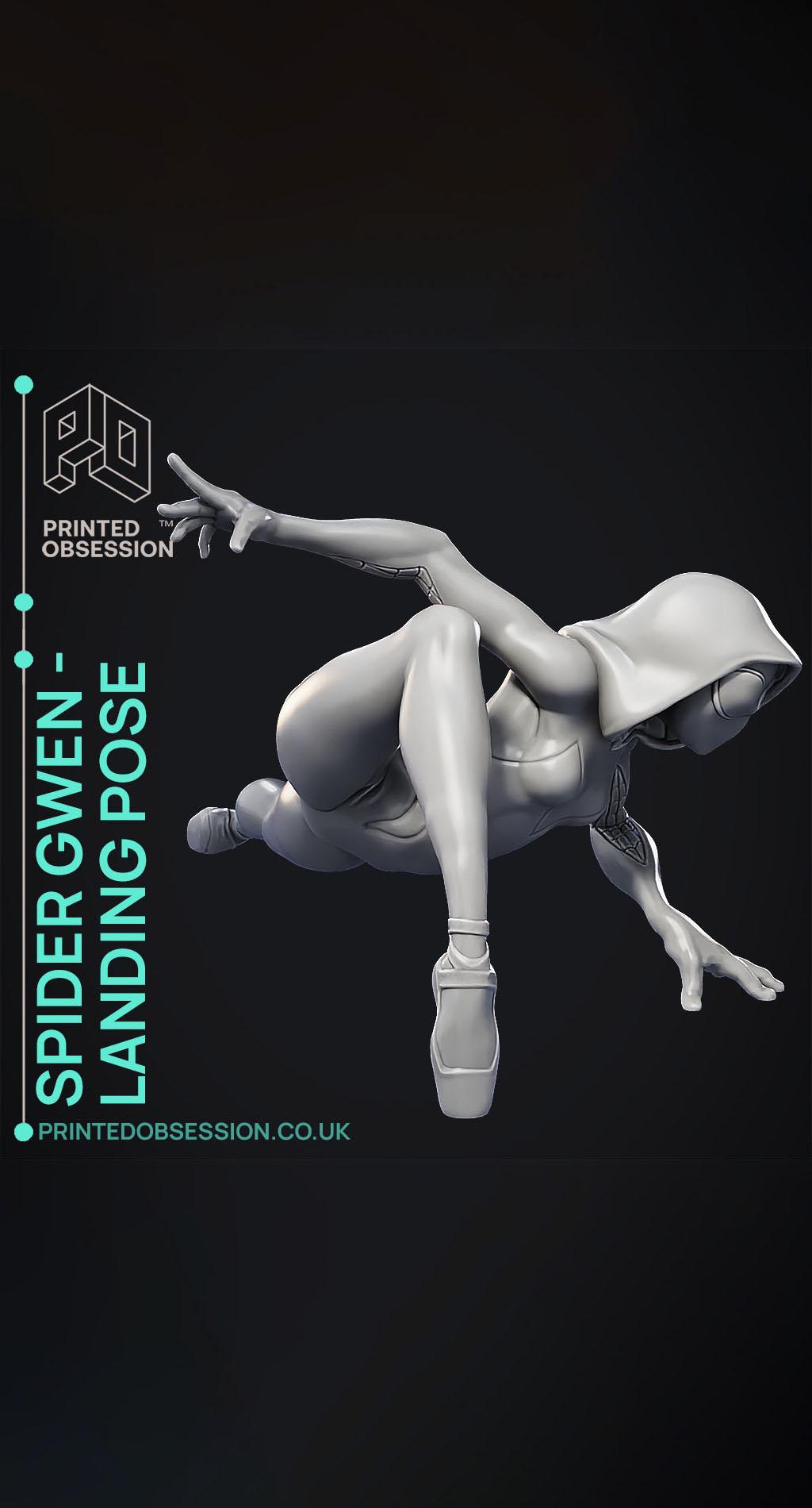 Spider Gwen - Landing pose - Spiderman - Fan Art 3d model