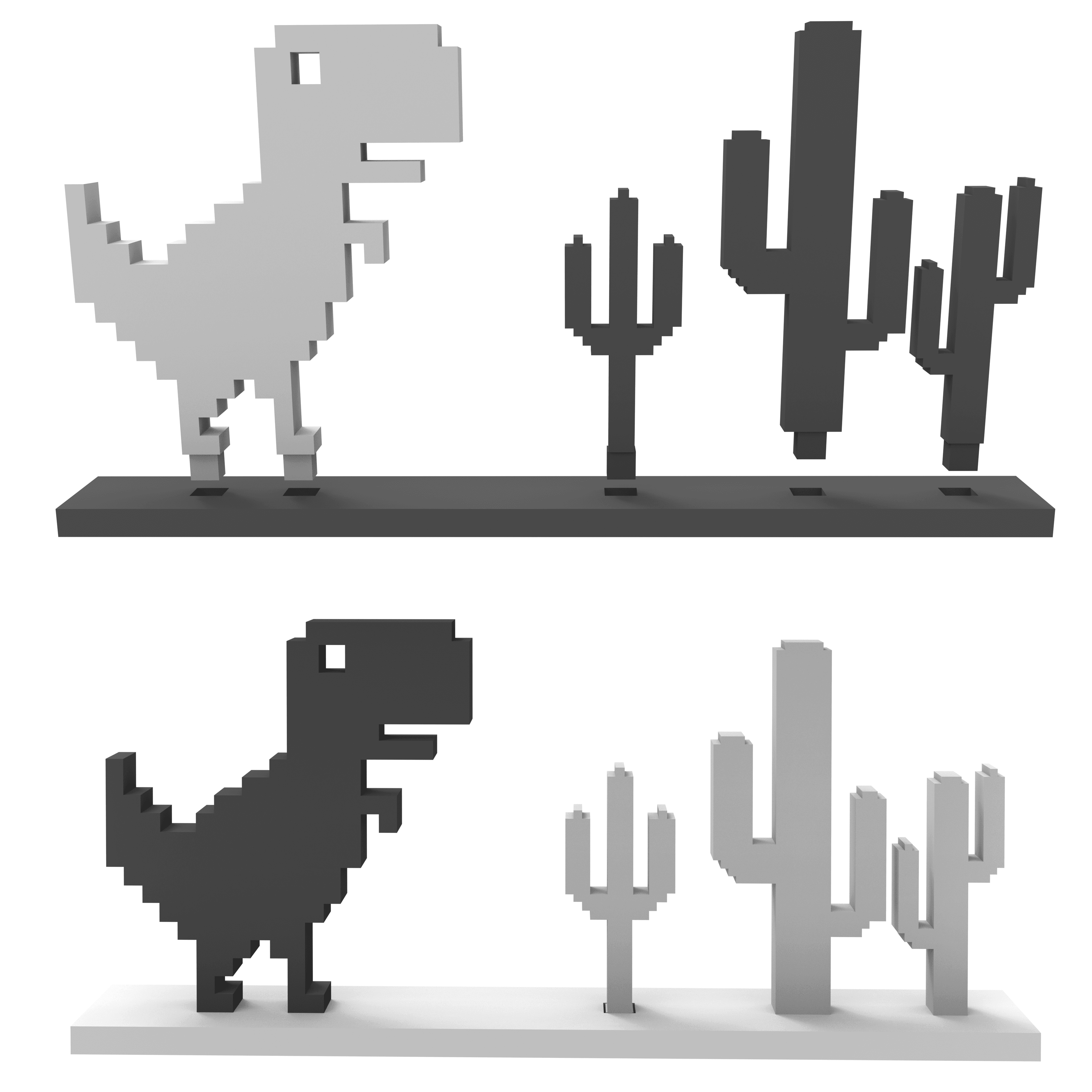 T rex 8 Bit Setup 3d model