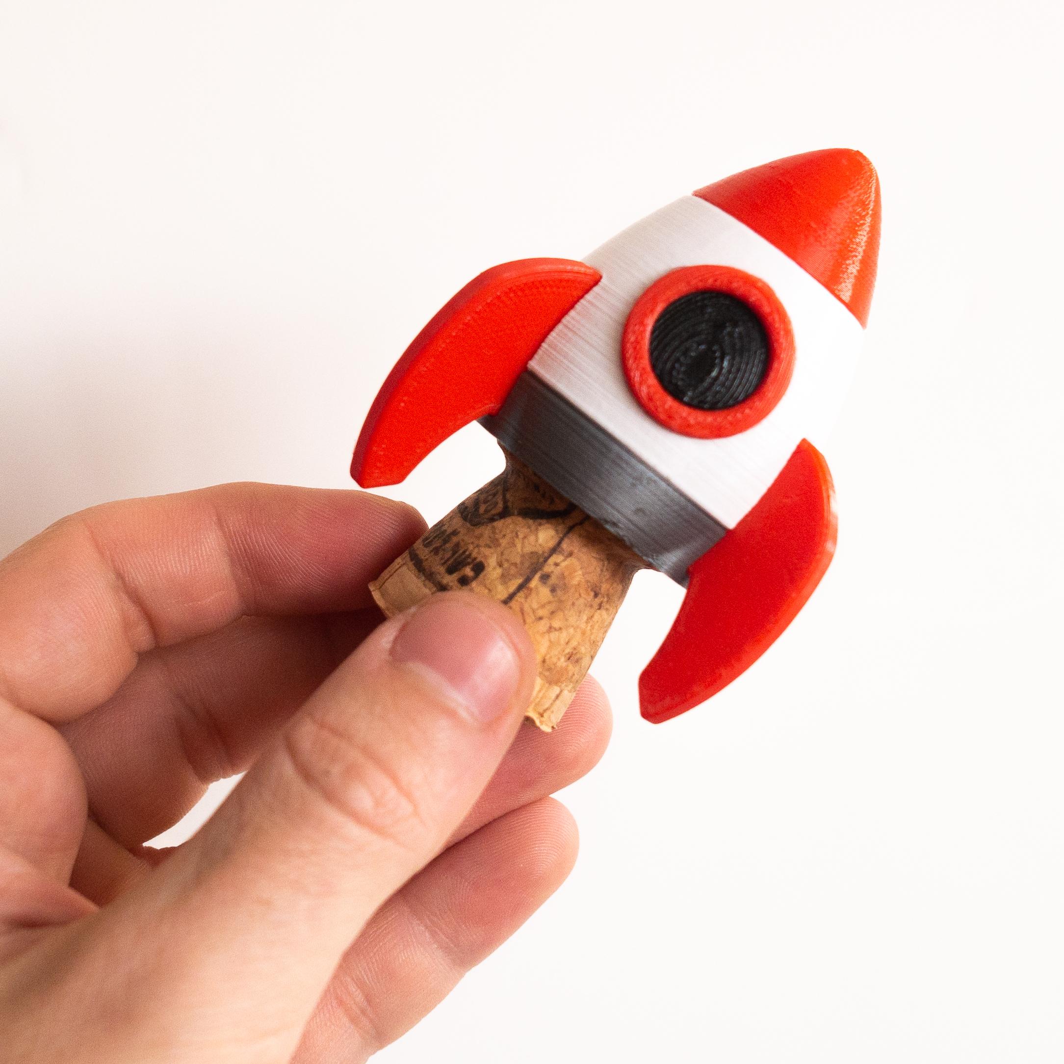 Champagne Cork Rocketship 3d model