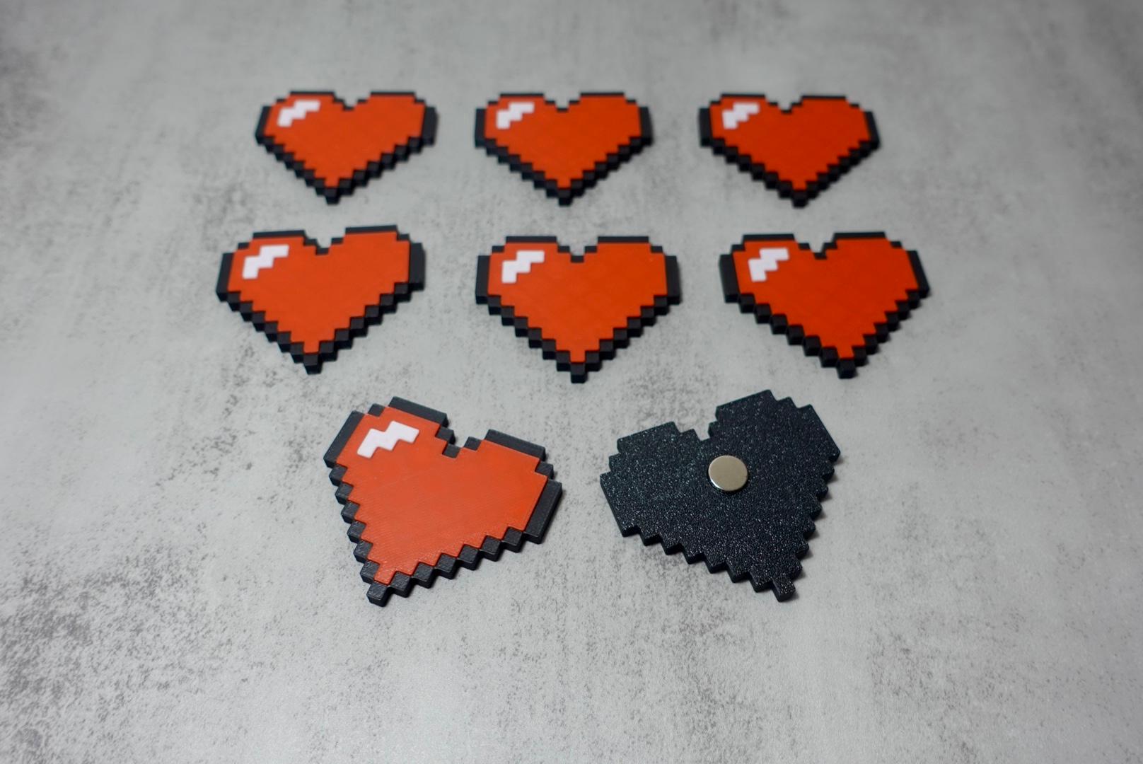 Pixel Heart Magnet 3d model