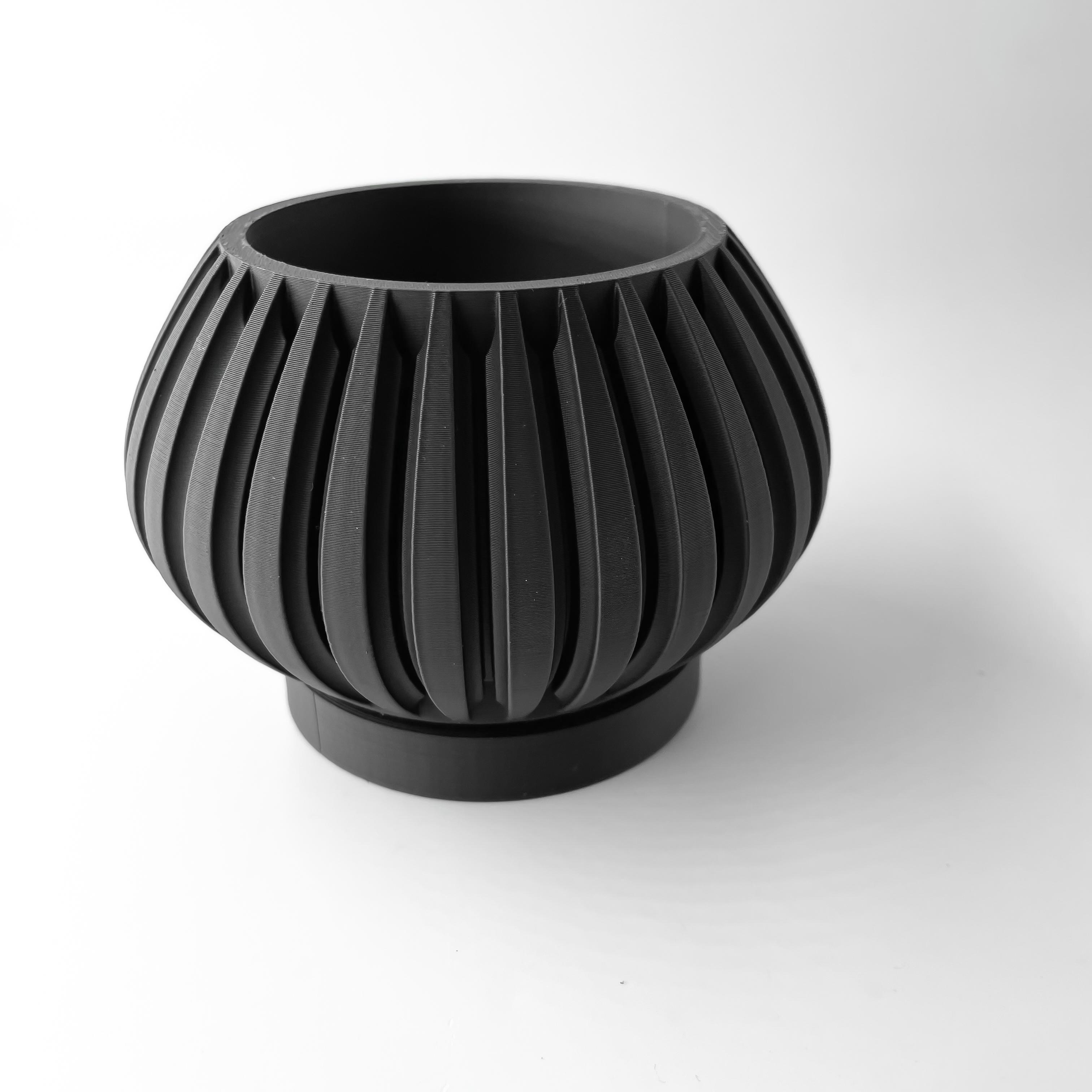 The Leno Planter Pot with Drainage Tray & Stand | Modern and Unique Home Decor for Plants 3d model