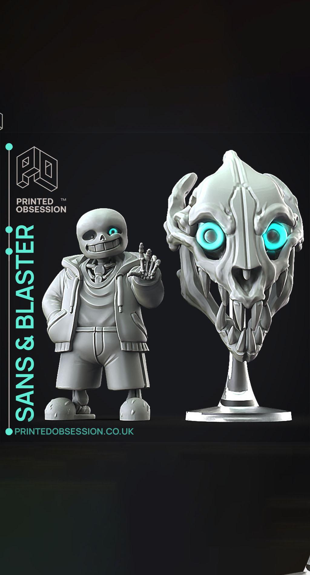 Sans & Gaster Blaster - Undertale - Fan Art 3d model