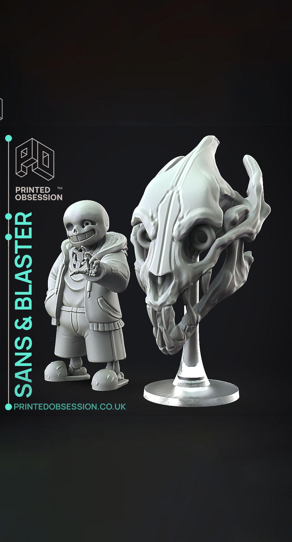 Sans & Gaster Blaster - Undertale - Fan Art 3d model