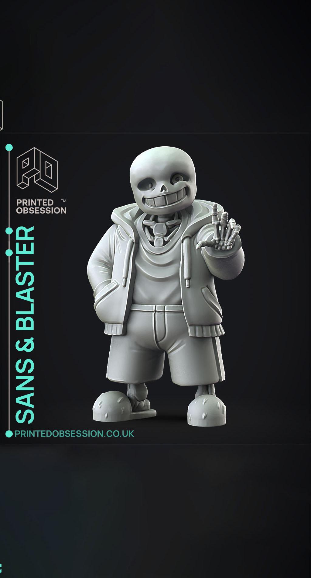 Sans & Gaster Blaster - Undertale - Fan Art 3d model